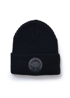 KNIT CAP CIRCLE PATCH (BLACK) / サークルパッチ ニットキャップ
