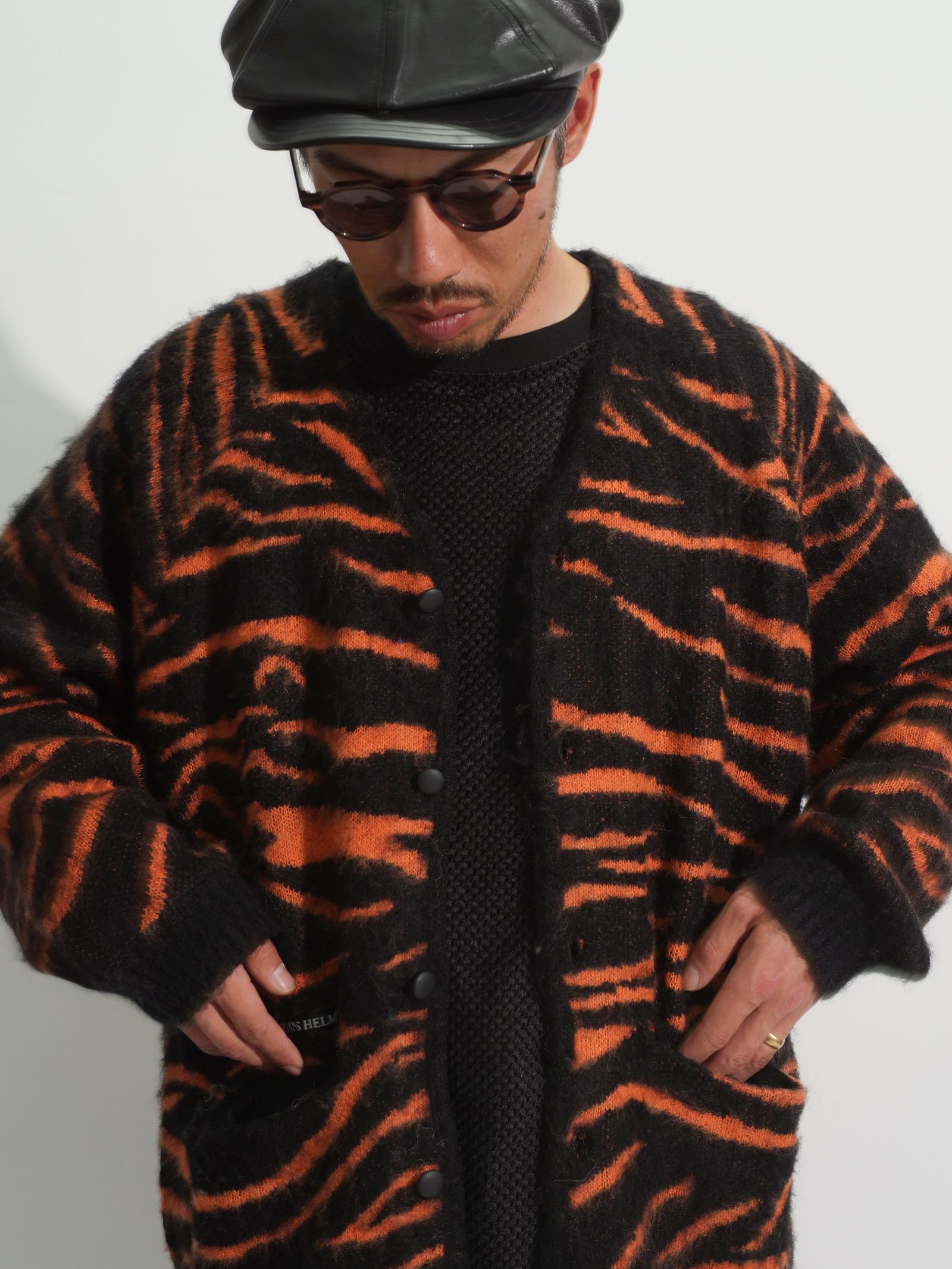 CAPTAINS HELM - MOHIAR TIGER CARDIGAN (TIGER) / タイガーパターン