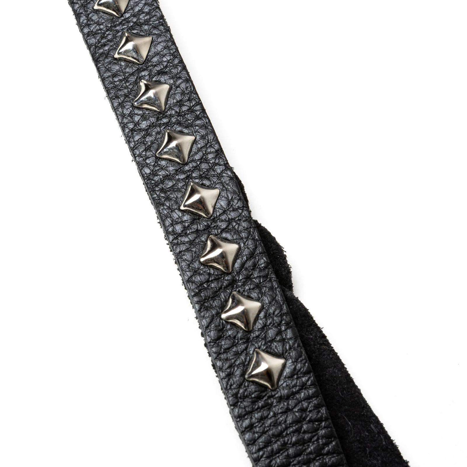 CALEE - 【ラスト1点】STUDS & KNITTING LEATHER SHORT KEY RING