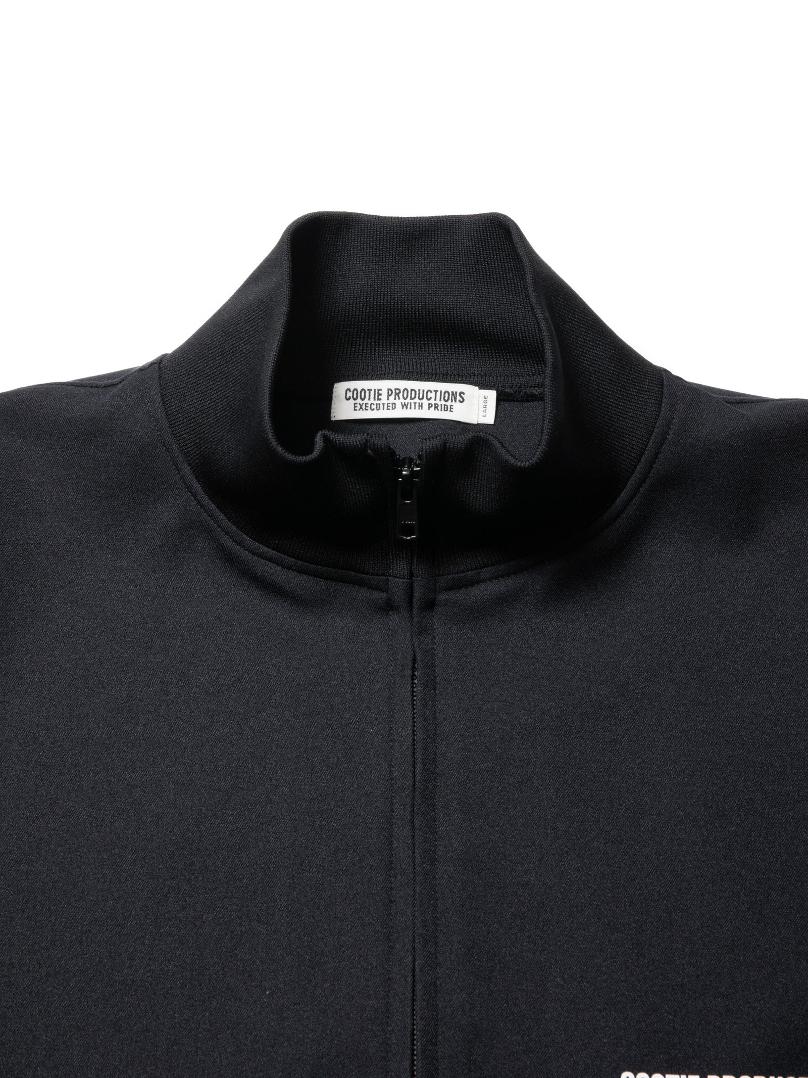 COOTIE PRODUCTIONS - Polyester Twill Half Zip L/S Tee (BLACK