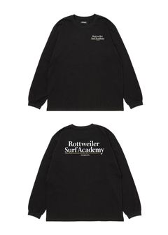 R9 SURF ACADEMY LS TEE (BLACK) /  オリジナル ロゴプリント ロングスリーブ Tシャツ