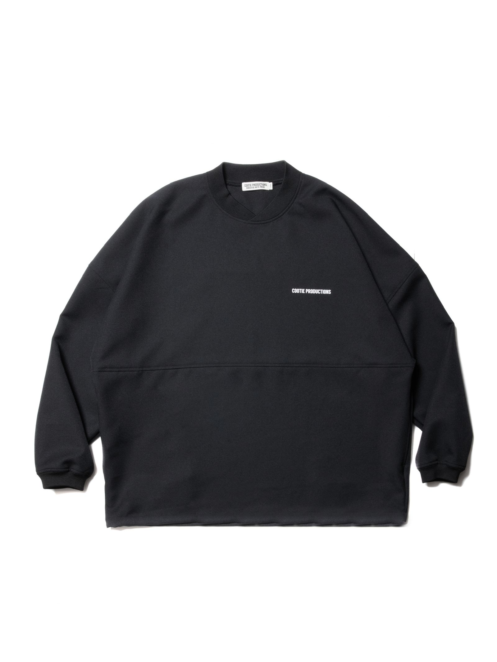 COOTIE PRODUCTIONS - Polyester Twill Football L/S Tee (BLACK 