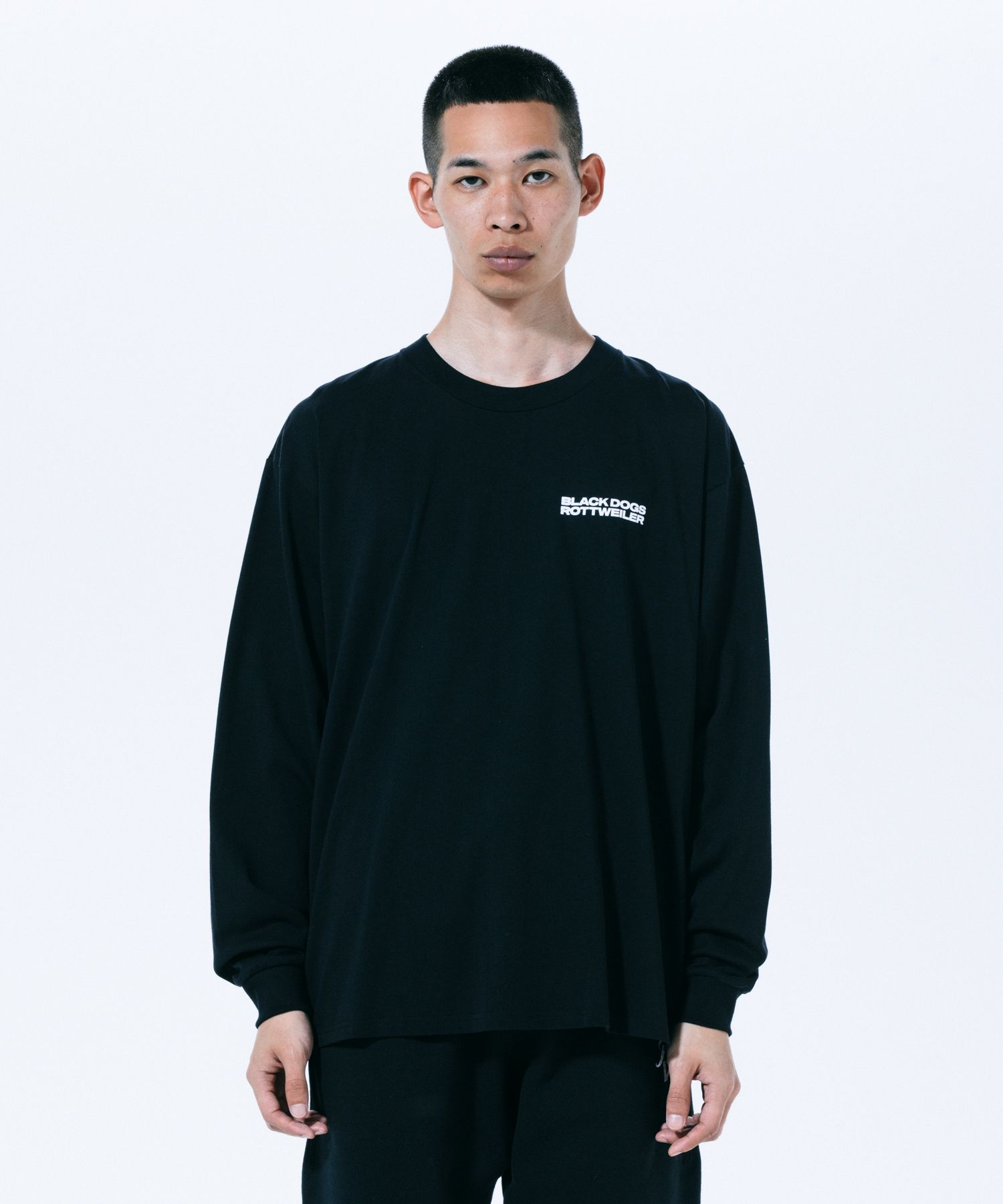 ROTTWEILER - 2 LINE L/S TEE (BLACK) / プリントロンT | LOOPHOLE