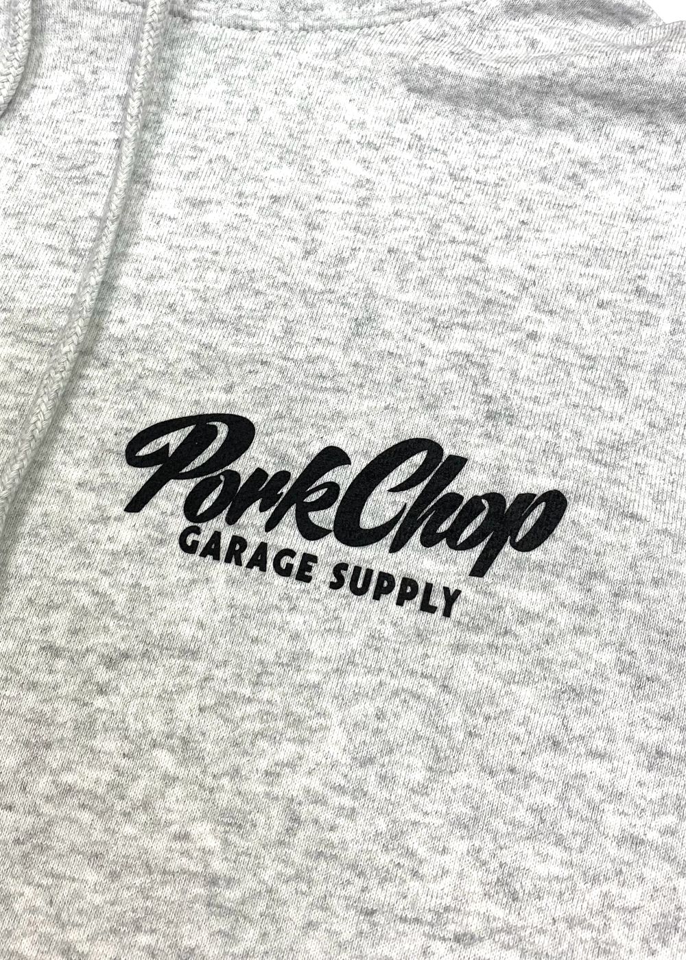 SCRIPT PORK HOODIE (ASH) / ロゴ スウェットパーカー