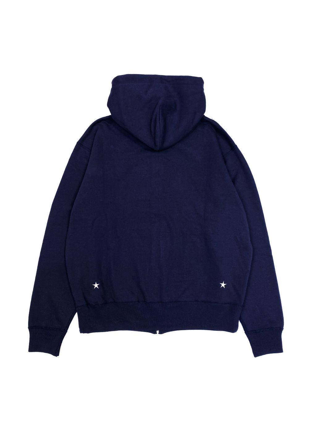 ZIP HOODIE (NAVY) / プリント スウェット ジップ パーカー