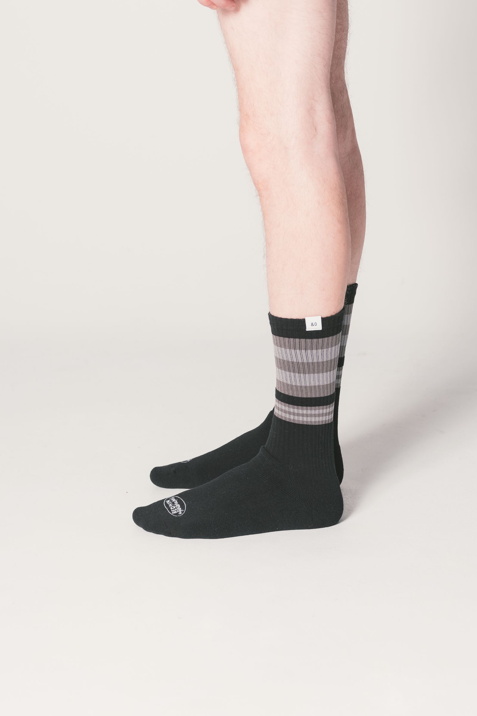 2 Pcs LINE SOCKS "LARRY" (GRAY) / 2パック ラインソックス