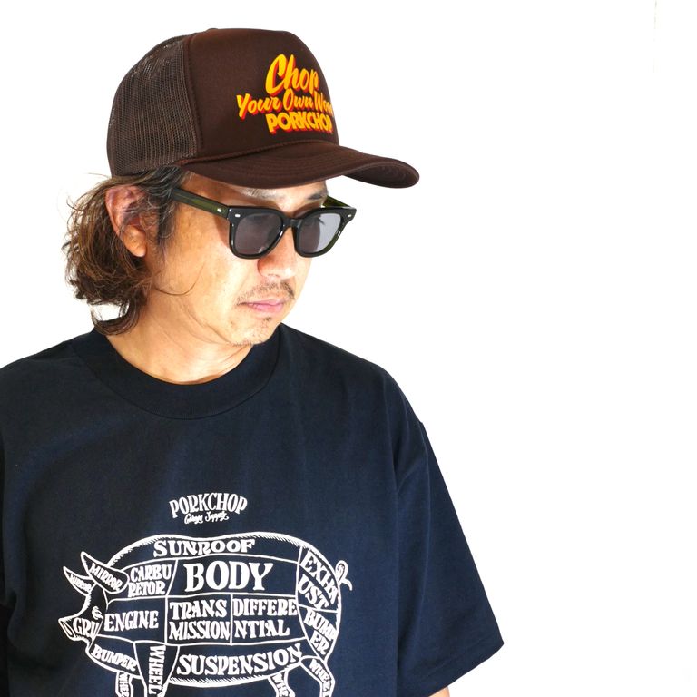 PORKCHOP GARAGE SUPPLY - CHOP YOUR OWN WOOD CAP (BROWN) / プリント 