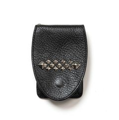 STUDS LEATHER MULTI COIN CASE (BLACK) / スタッズ レザー マルチ コインケース