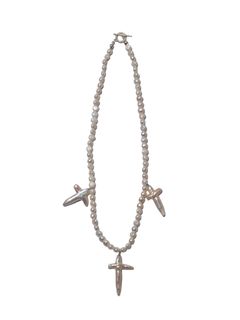COOTIE PRODUCTIONS - Distortion Cross Pearl Necklace (Type-2 