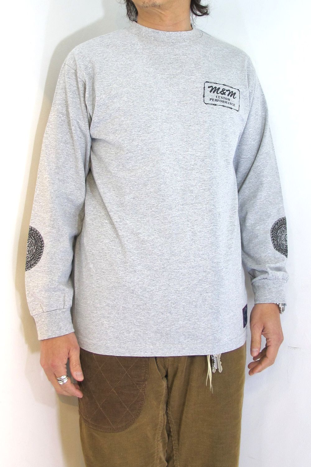 M&M CUSTOM PERFORMANCE - PRINT L/S TEE (×MASSES) (HEATHER GRAY