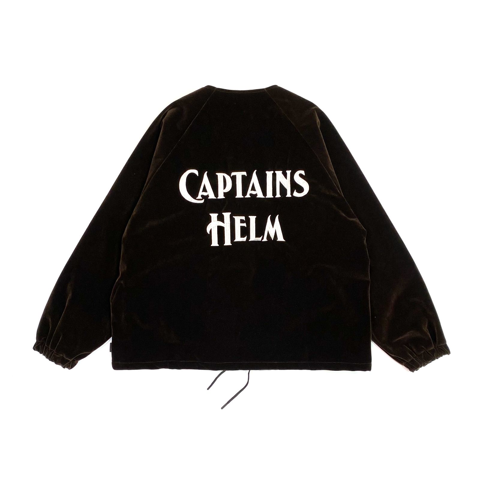 CAPTAINS HELM - LOGO VELOUR COACH JACKET (DARK BROWN) / ロゴ刺繍