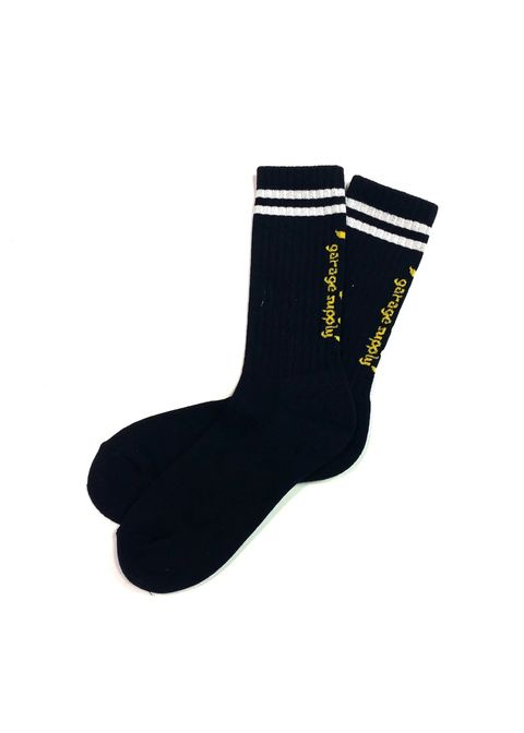 PORK SOX P-23 type-A (BLACK) / ジャガードロゴソックス