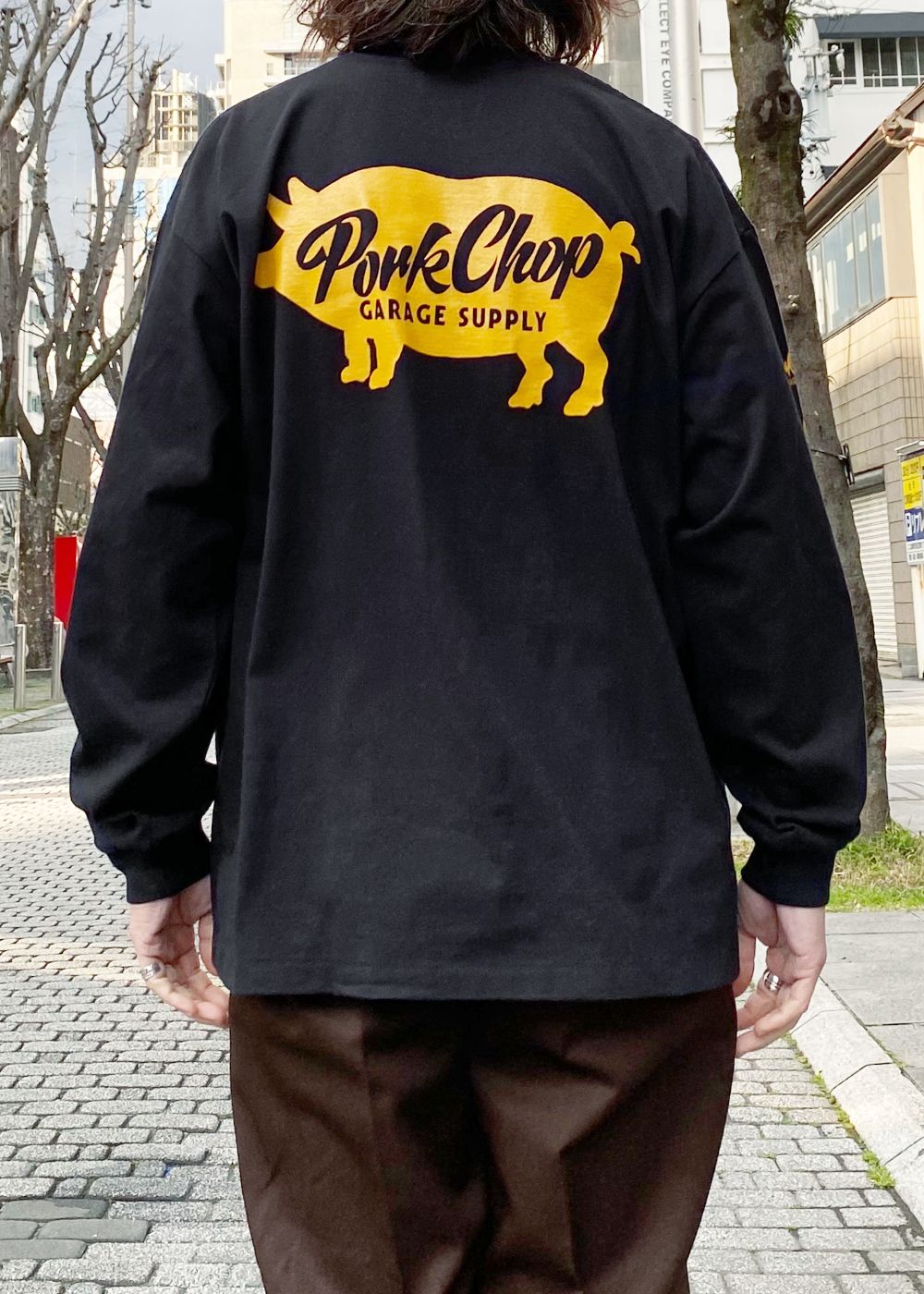 SCRIPT PORK L/S TEE (BLACK) / スクリプト ロゴ L/S Tシャツ