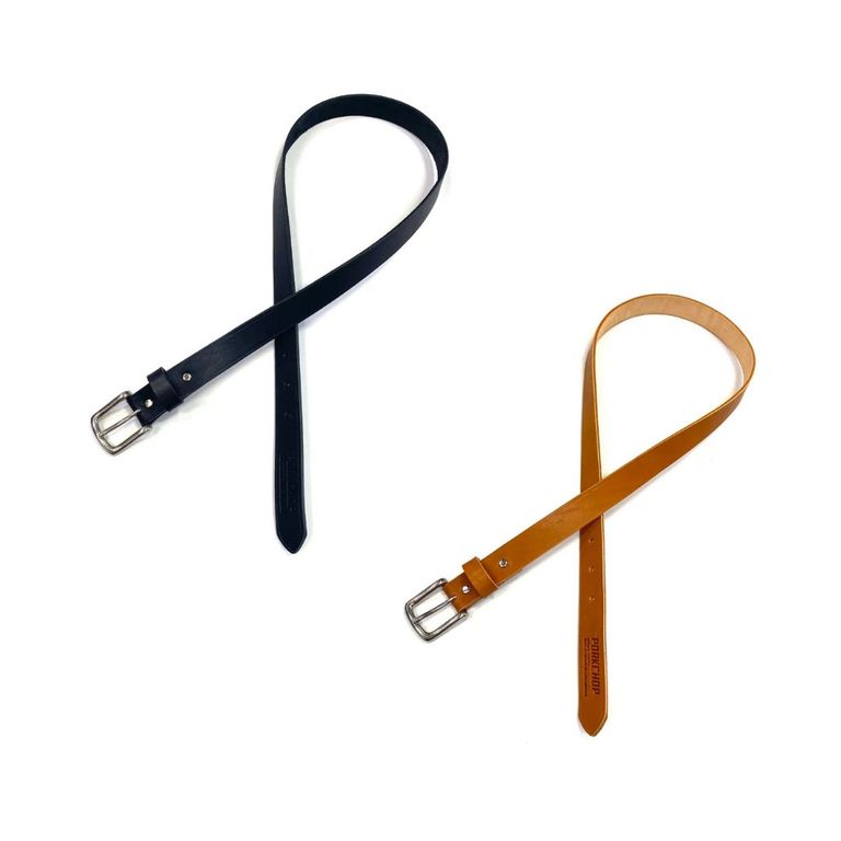 PORKCHOP GARAGE SUPPLY 新作販売告知 / プレーンなレザーベルトは経年変化を楽しみたい一品。