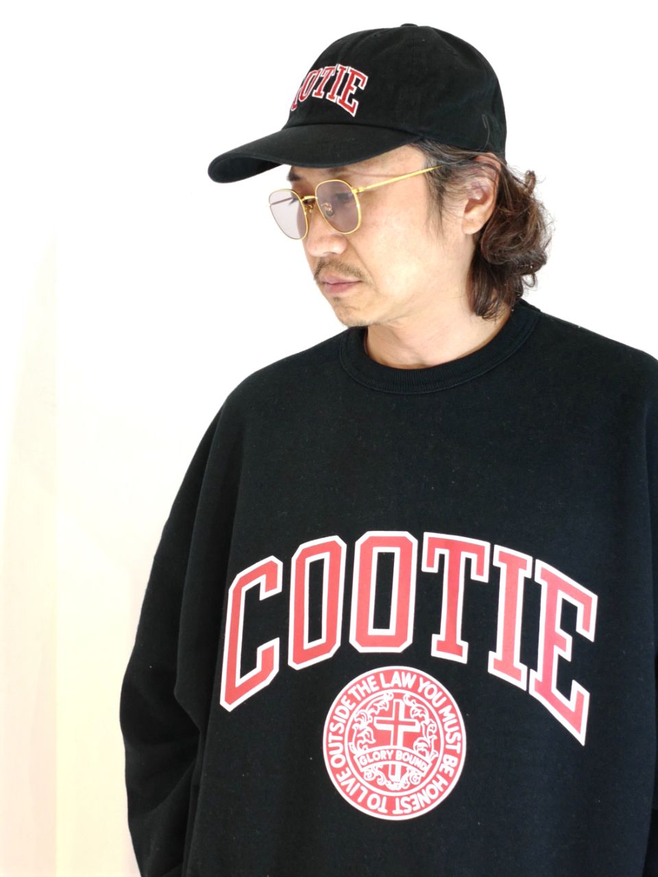 COOTIE PRODUCTIONS - Embroidery 6 Panel Cap (BLACK) / ロゴ
