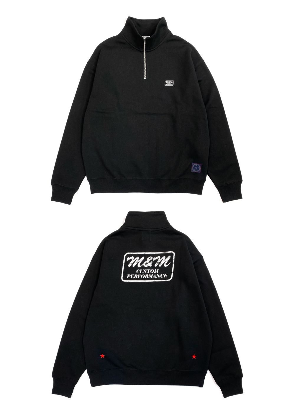 M&M CUSTOM PERFORMANCE - ZIP UP SWEAT (ASH) / ハーフジップ 