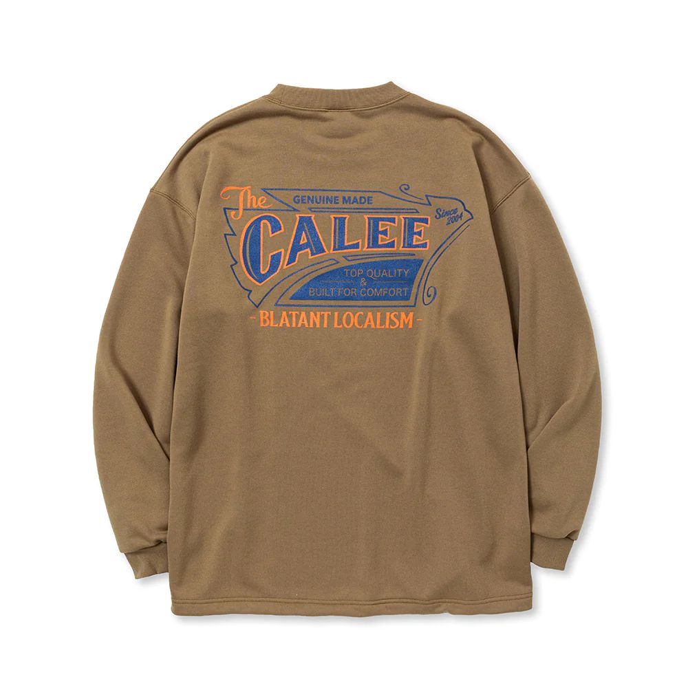 【ラスト1点】AEROKNOT OLD SIGN BOARD L/S SW TEE ＜NATURALLY PAINT DESIGN＞ (OLIVE) / オールドサインボード オリジナル クルーネック スウェット