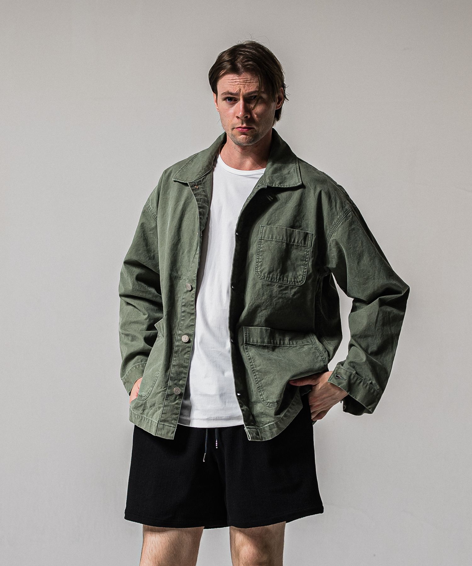 RC CAVER ALL / RC39-JK-004 / デニムカバーオール / ダックカーキ (3月中旬入荷予定)