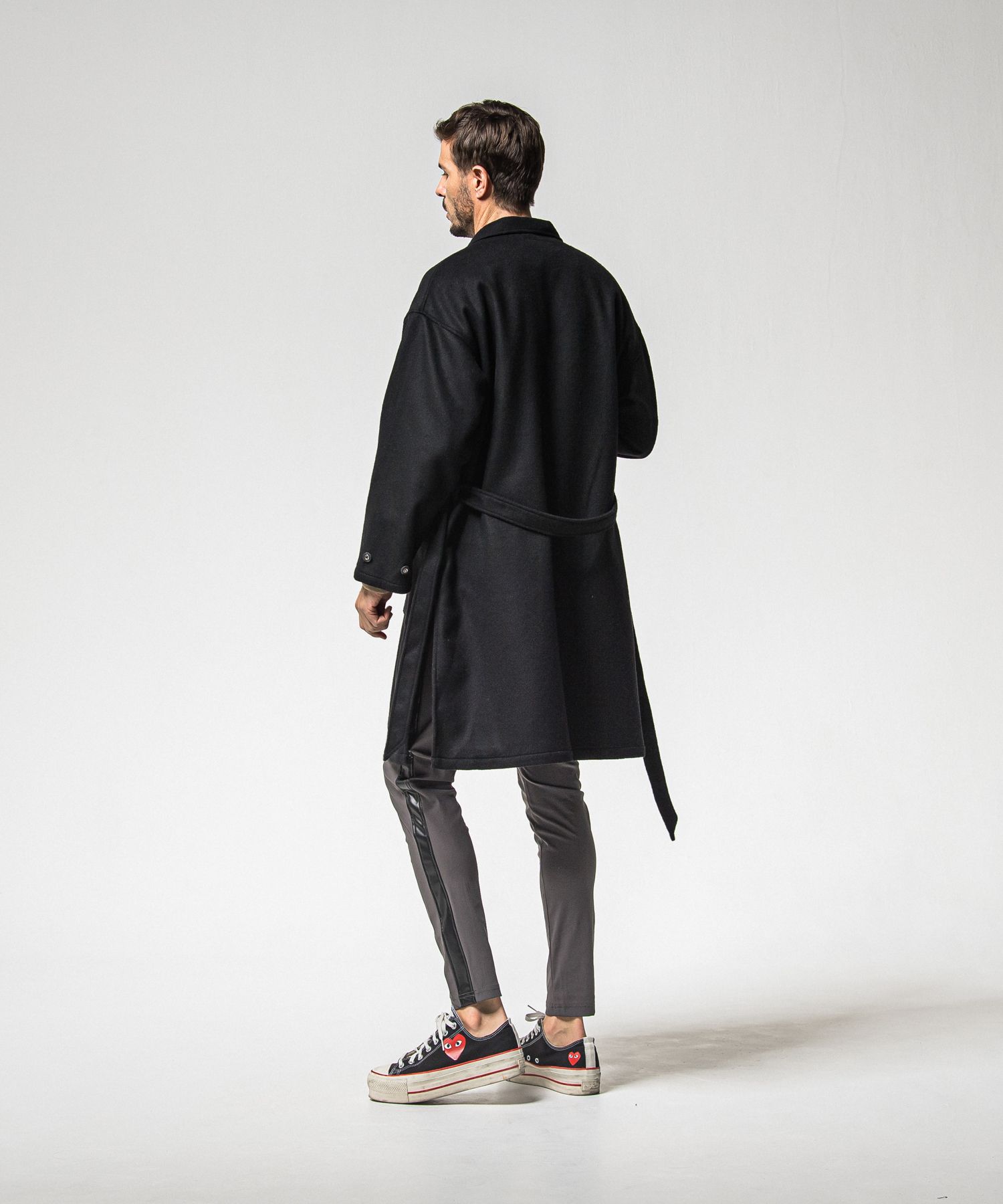 GOWN OVER COAT / RC38-JK-004 / オーバーサイズガウンコート / ブラック (11月上旬入荷予定)
