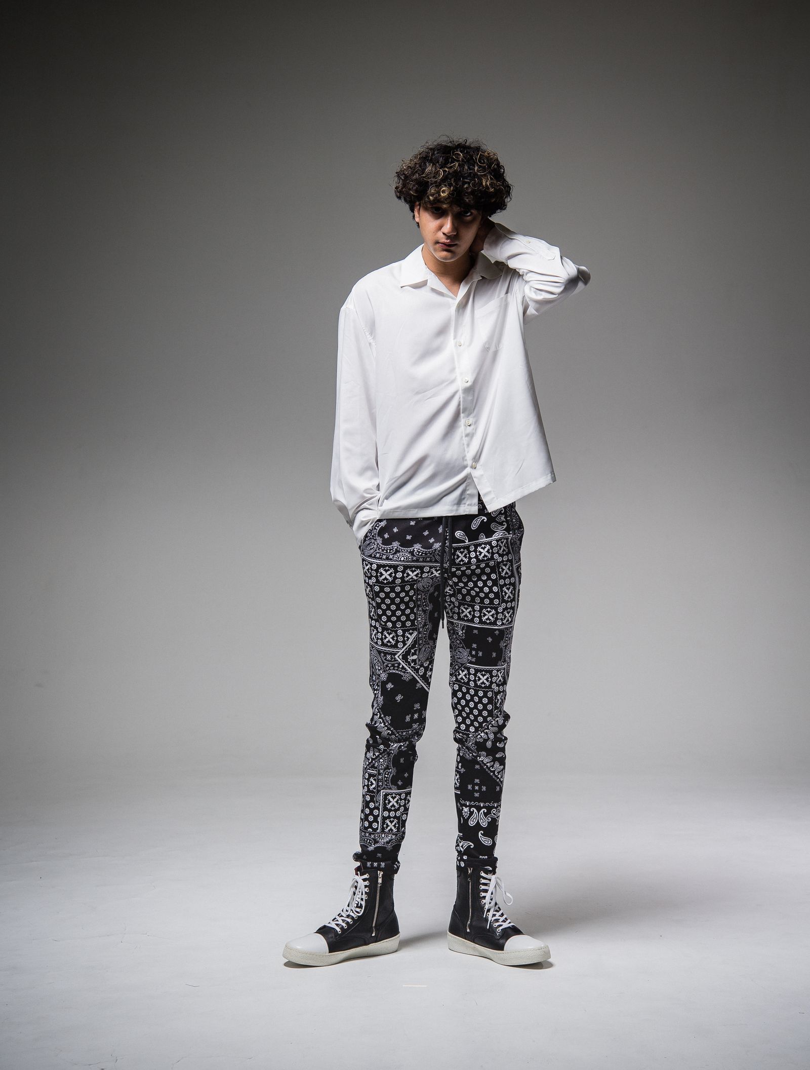 CHRIS EASY PANTS / RC25-ST-016 / バンダナイージーパンツ / ペイズリーブラック※
