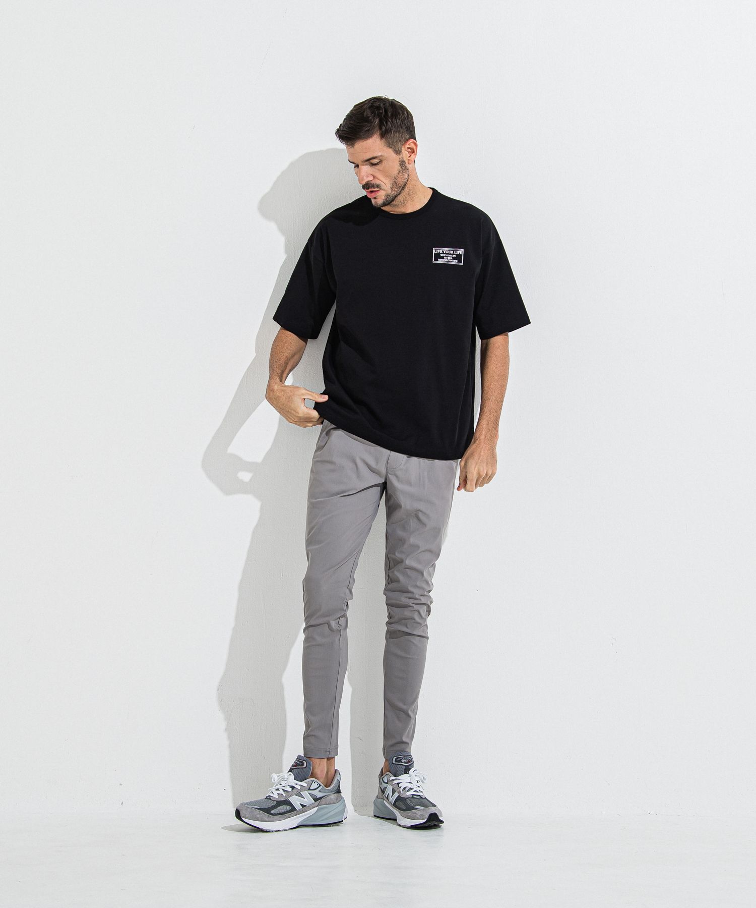 CREW OVER TEE / RC36-T-007 / バックプリントビッグTシャツ / ブラック