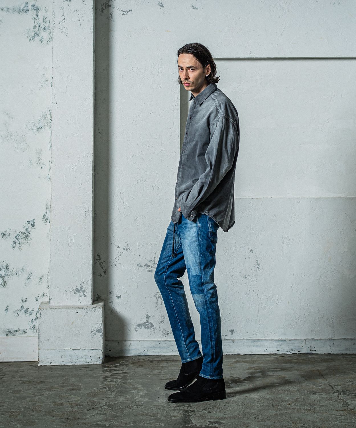MICK DENIM JERSEY / RC35-ST-020 / デニムジャージテーパードパンツ / インディゴリメイク