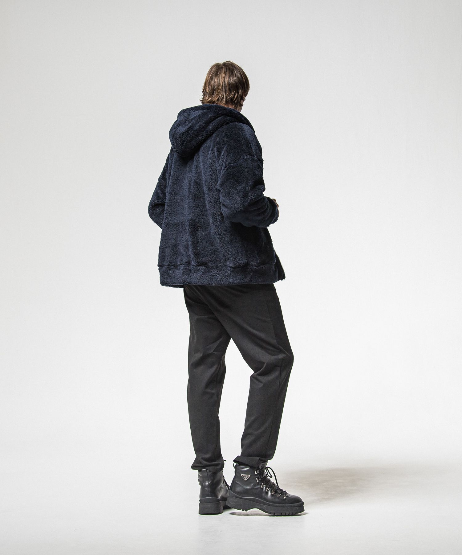 PAT WIDE EASY PANTS / RC38-ST-036BN / ワイドテーパードパンツ / ブラック (1月上旬入荷予定)