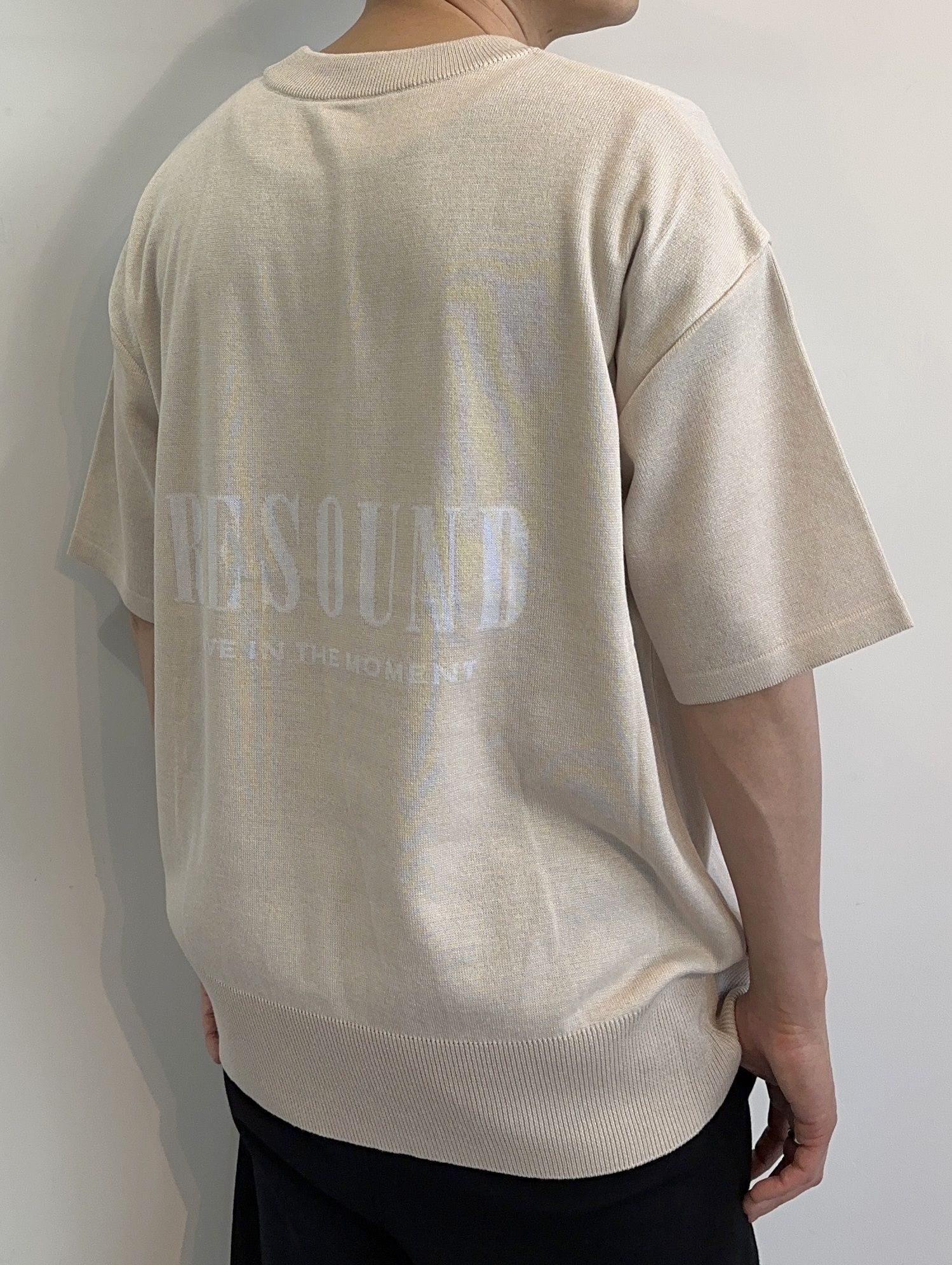 BACK ROGO HALF KNT / RC28-K-002 / バックロゴルーズ半袖サマーニット / ベージュ