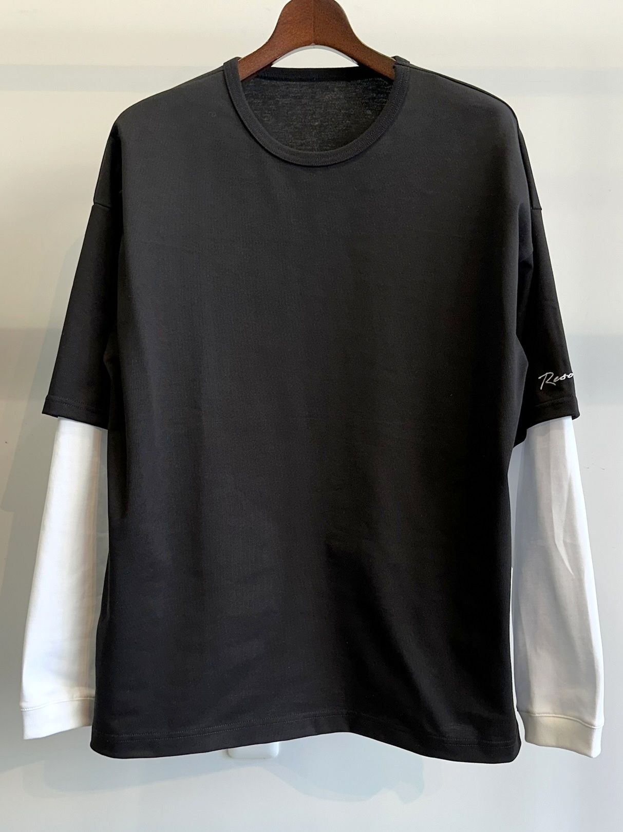 FAKE LAYERED LONG SLEEVE / RC37-T-004 / レイヤードロングスリーブTシャツ / ブラック×ホワイト
