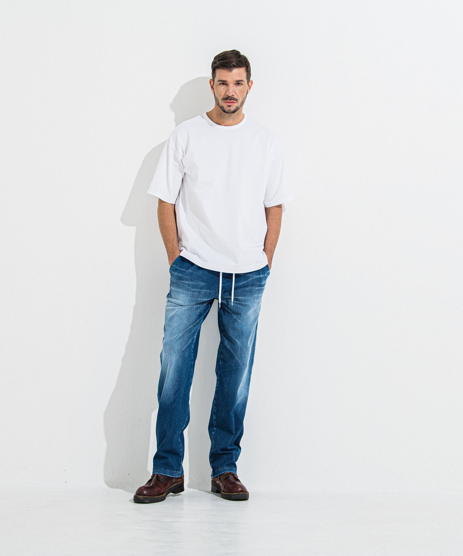 DENIM JERSEY WIDE PT / RC36-ST-016WTD / ライトオンスデニムジャージワイドパンツ / ダークインディゴ