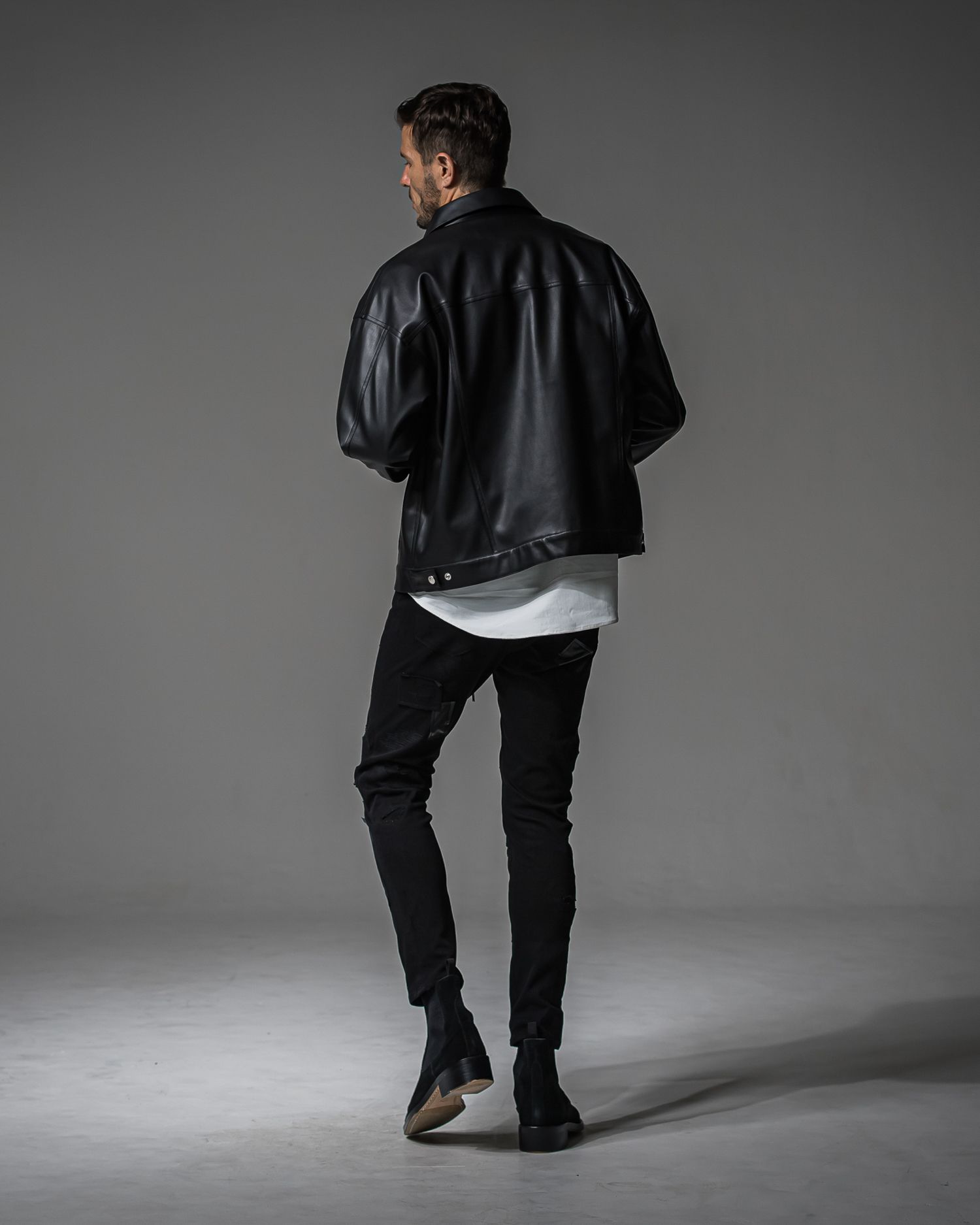 MICK DENIM JERSEY / BASIC-ST-020 / デニムジャージテーパードパンツ / ブラックリメイク (9月上旬入荷予定)