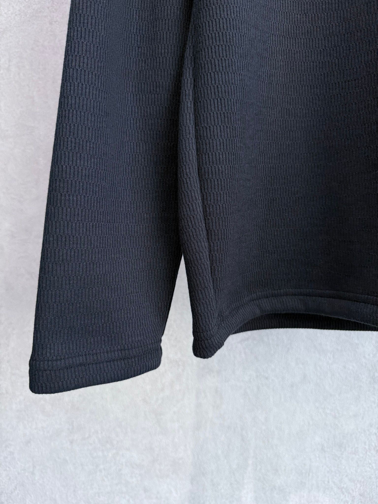 VELOURS FLEECE THERMAL HENRY / RC38-C-003 / 裏起毛サーマルヘンリーネックロングTシャツ / ブラック