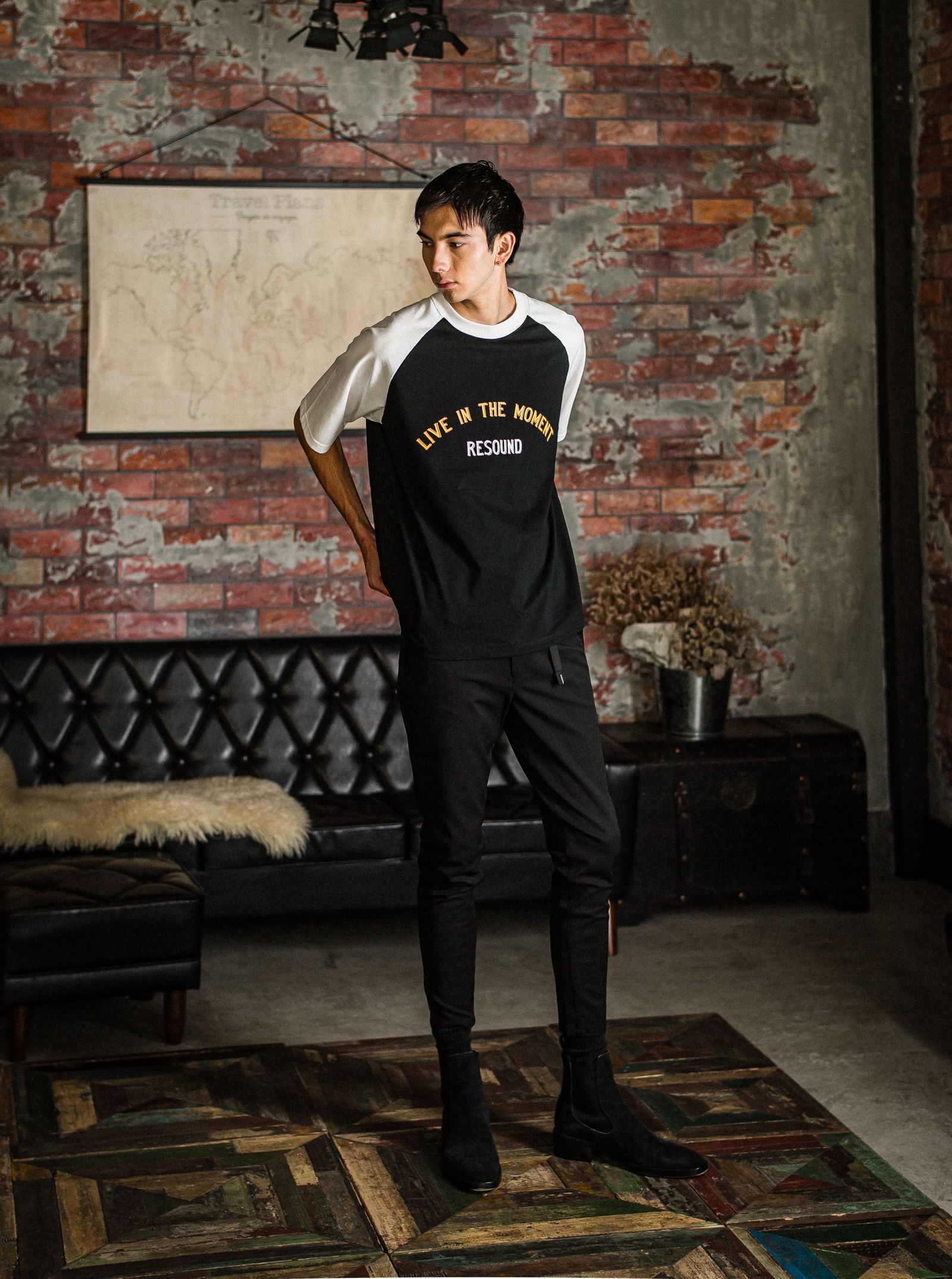 PAT TIGHT EASY PANTS / RC31-ST-037 / ベルト付きイージーパンツ / ブラック