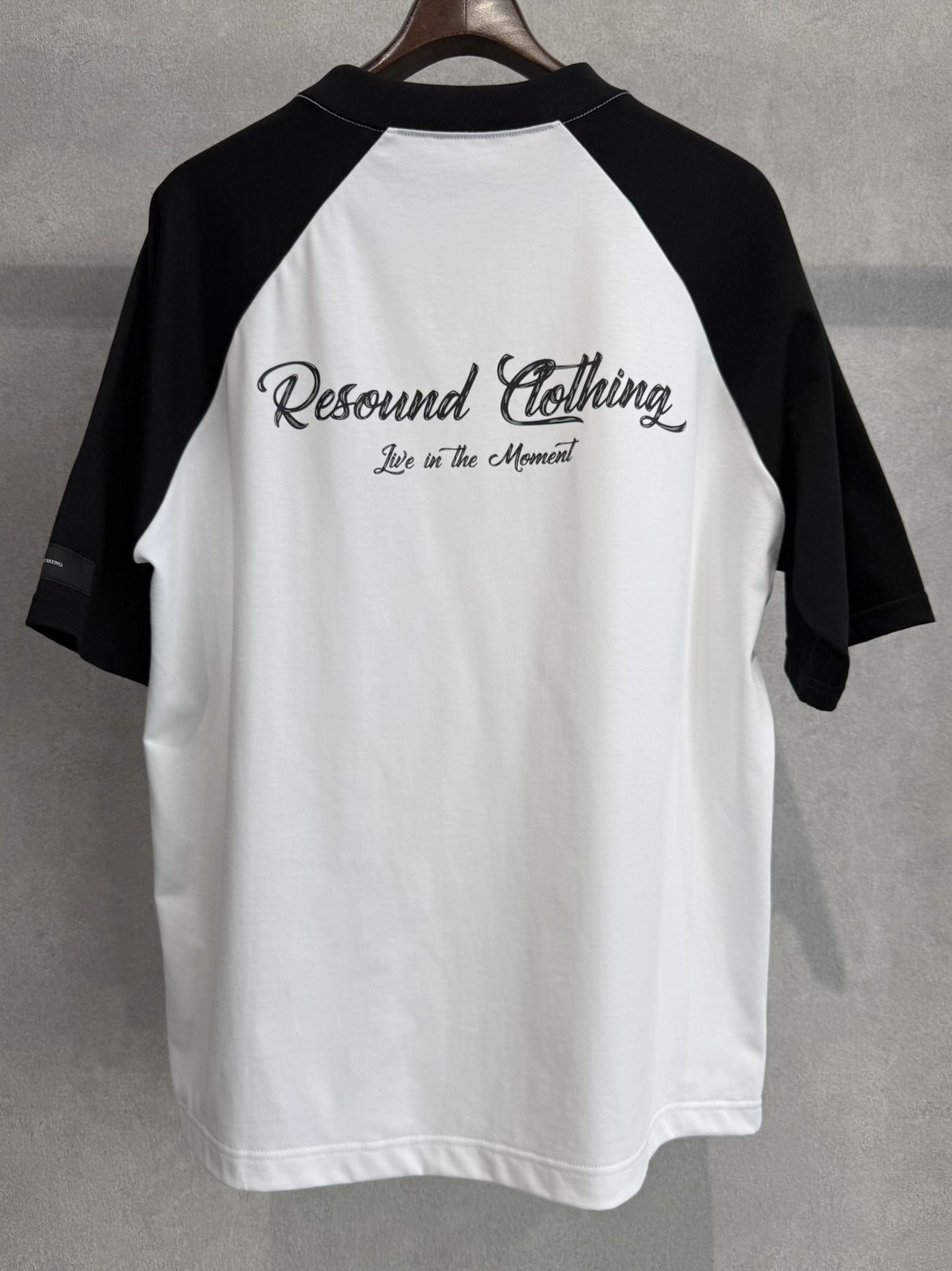 BACK RC RAGLAN OVER TEE / RC39-T-001 / バックロゴラグランビッグTシャツ / ホワイト×ブラック