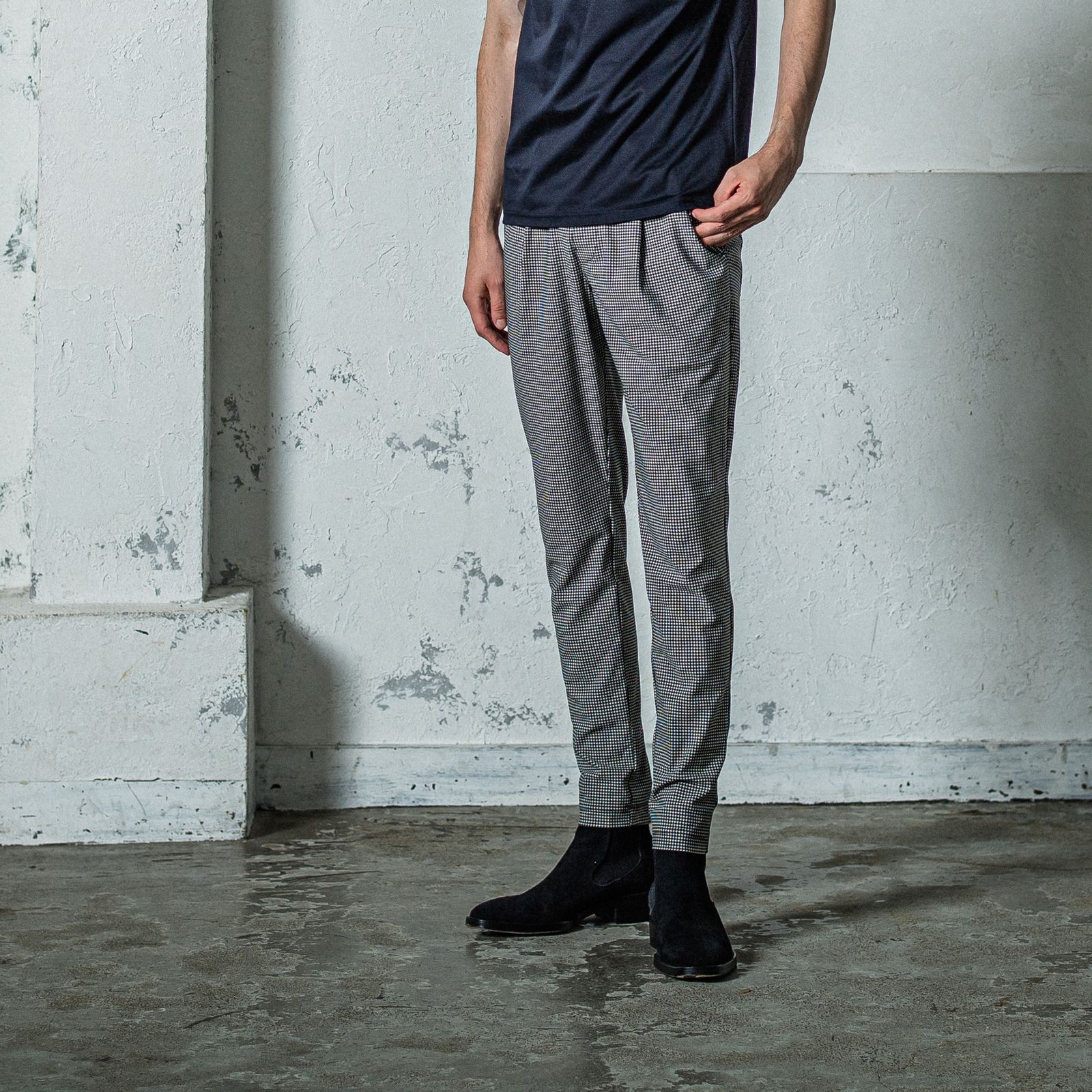 CHRIS EASY TUCK PANTS / RC35-ST-016T / イージータックパンツ / 千鳥柄