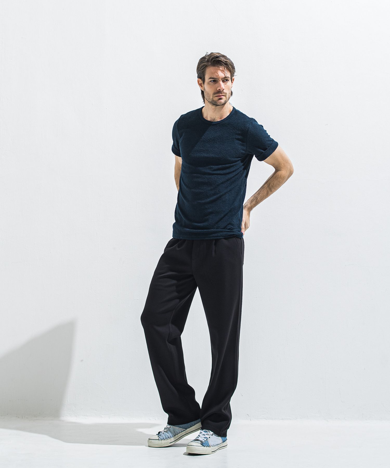 PILE ROLL UP TEE / RC40-T-001 / パイルロールアップTシャツ / ネイビー (4月中旬入荷予定)