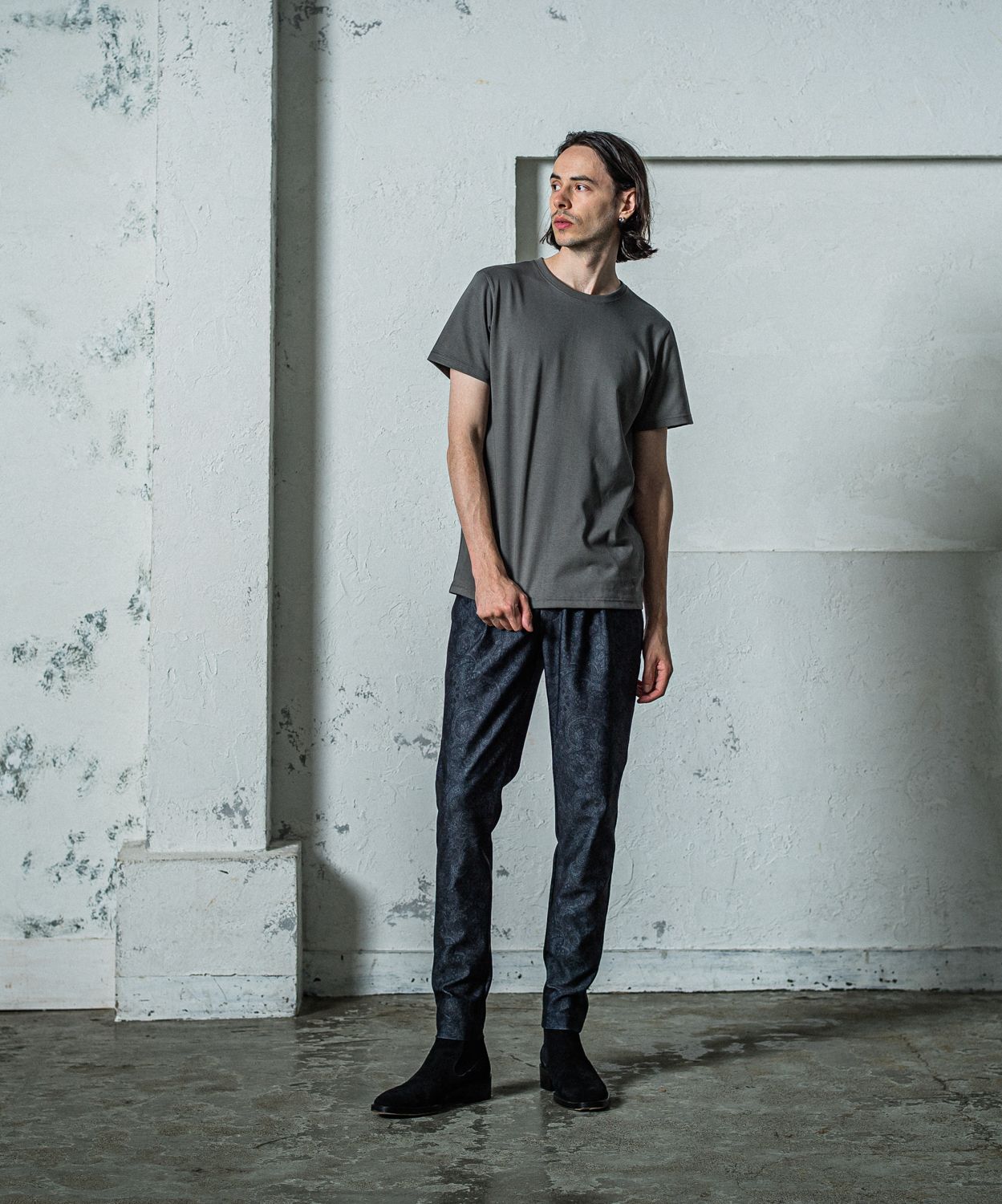 CHRIS EASY TUCK PANTS / RC35-ST-016T / イージータックパンツ / ペイズリーブラック
