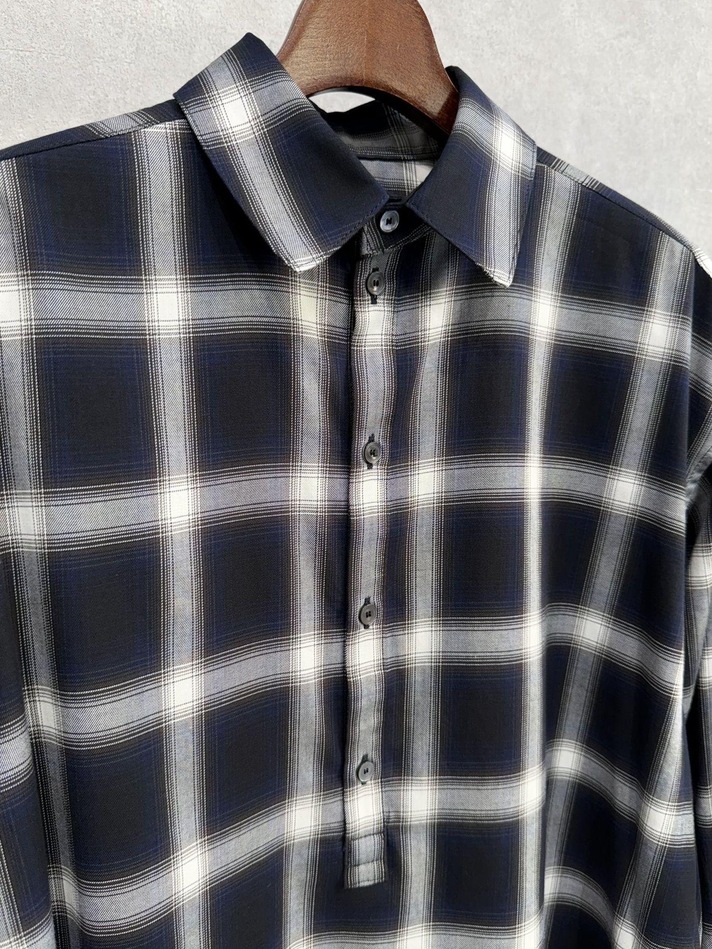 PULL JACK SHIRT / RC39-SH-003 / プルオーバーチェックシャツ / ネイビー