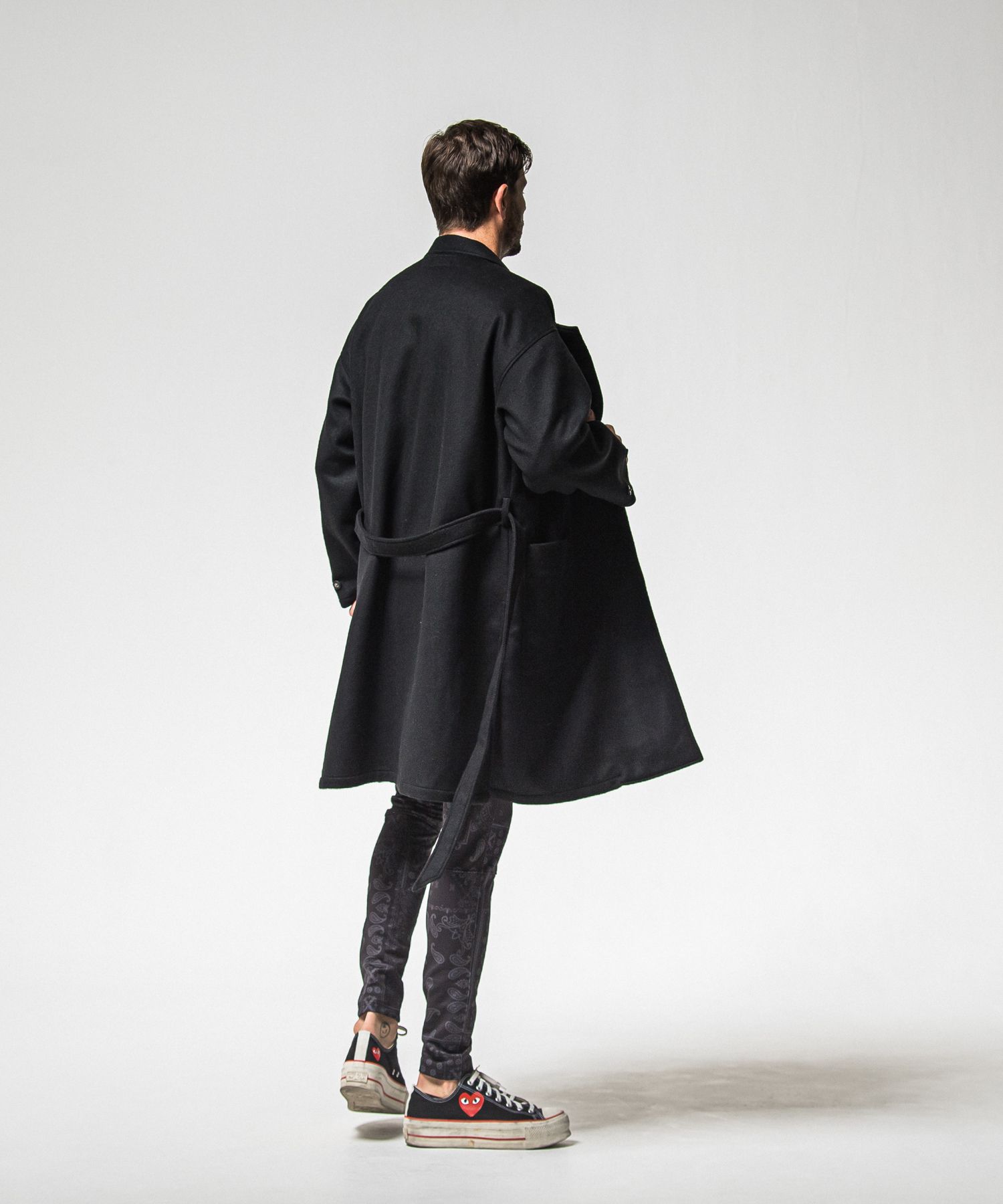 GOWN OVER COAT / RC38-JK-004 / オーバーサイズガウンコート / ブラック (11月上旬入荷予定)