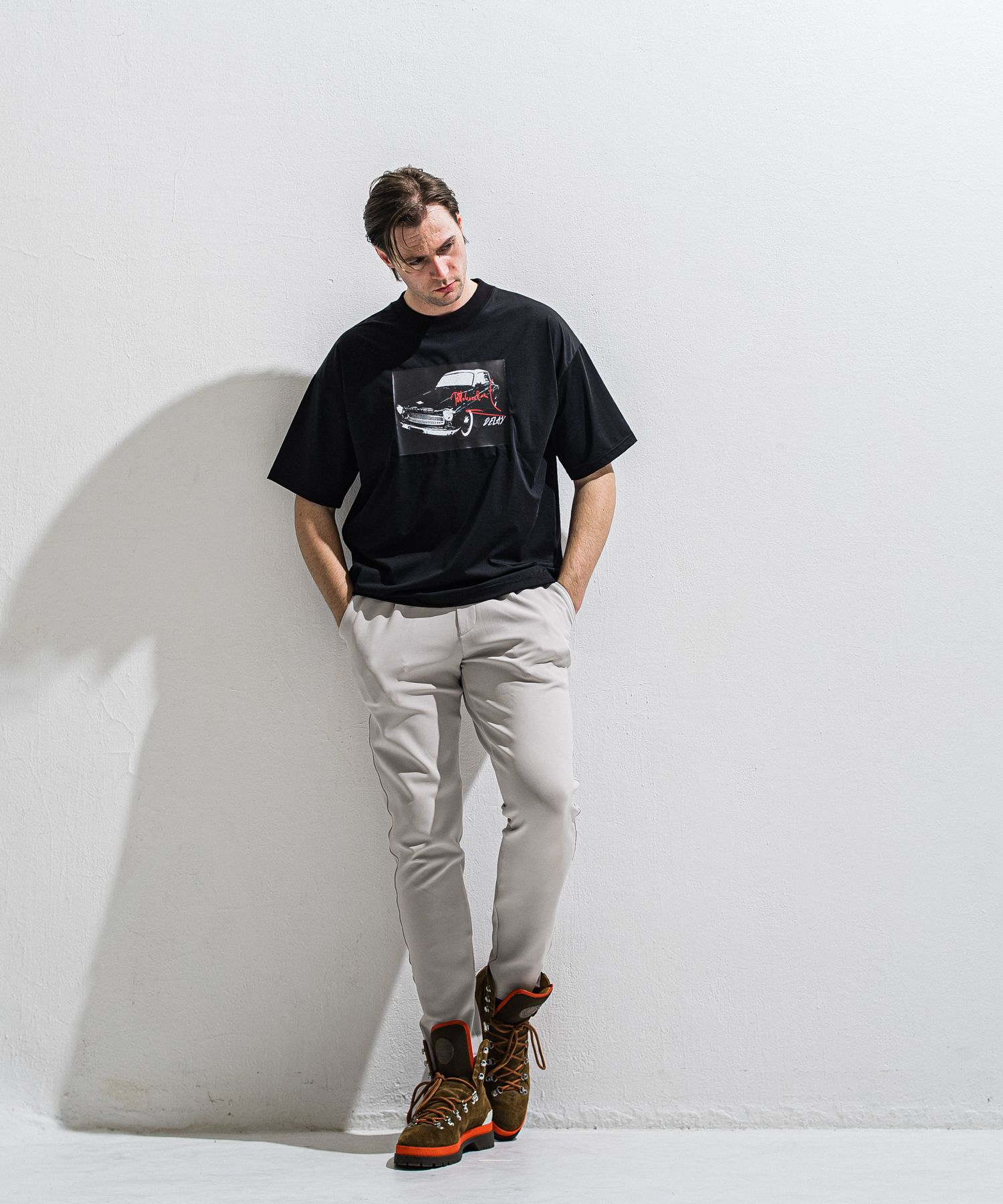 CAR OVER NYLON T / DP1-T-004 / カープリントナイロンビッグTシャツ / ブラック (4月上旬入荷予定)