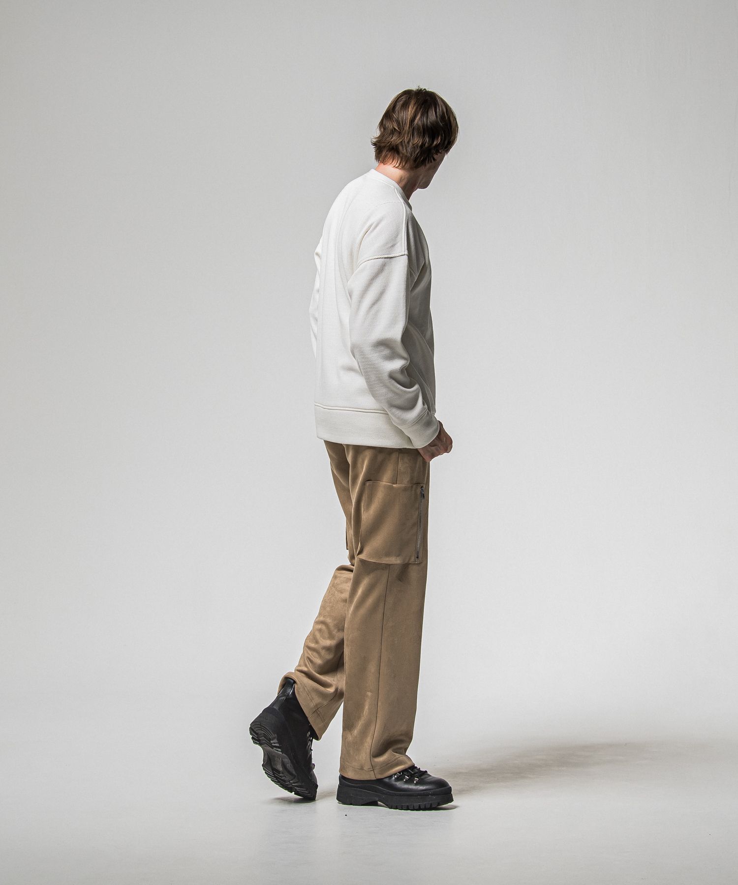 DAVID CARGO PANTS / RC38-ST-040 / スエードワイドカーゴパンツ / ブラウン (1月上旬入荷予定)