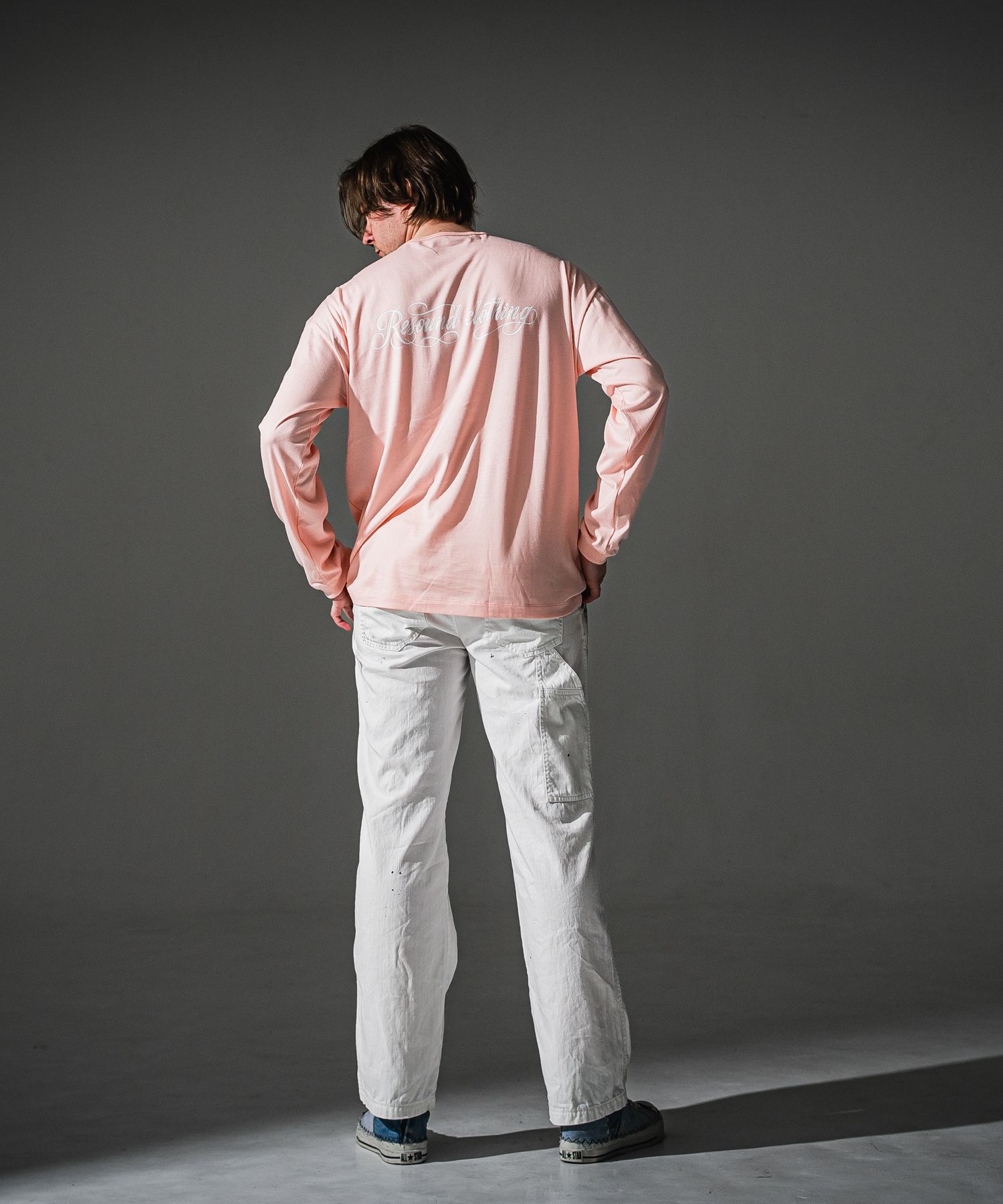 PIN ST RC OVER LONGSLEEVE TEE / RC41-T-003 / オーバーサイズ長袖バックロゴTシャツ / ピンク (7月中旬入荷予定)