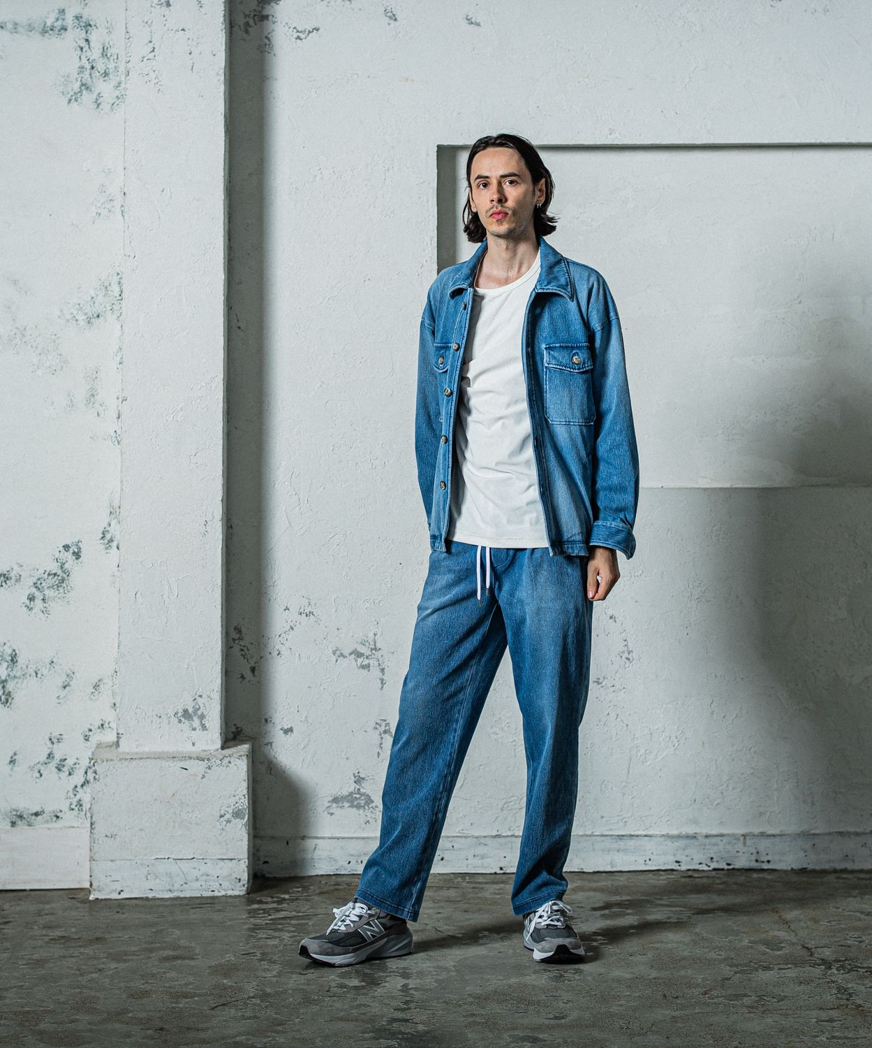 EX DENIM JERSEY WIDE PT / RC35-ST-016WTD / デニムジャージワイドパンツ / ライトインディゴ