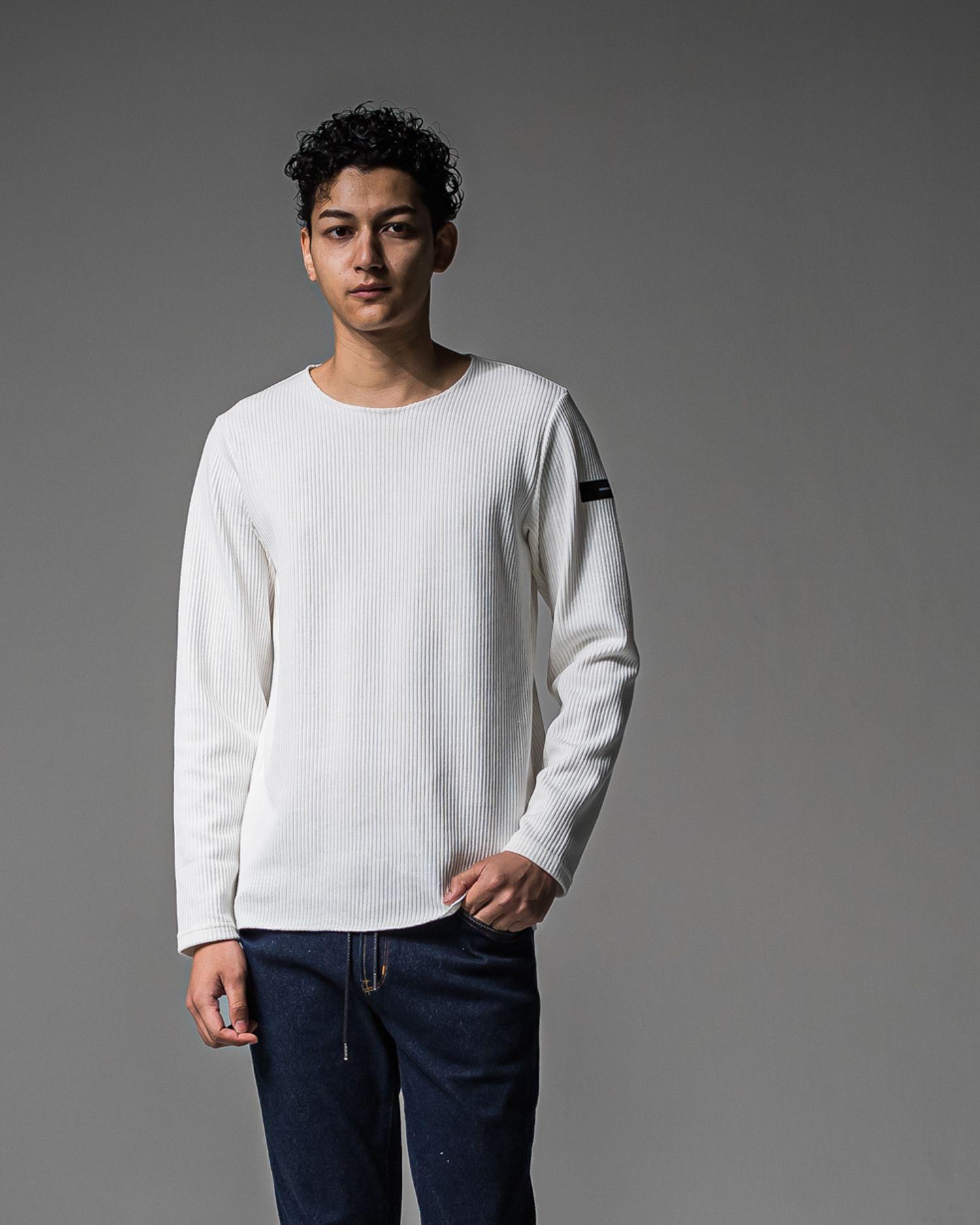 CUTOFF RAIL LONGSLEEVE / RC37-C-001 / レールカットソー / ホワイト (9月中旬入荷予定)