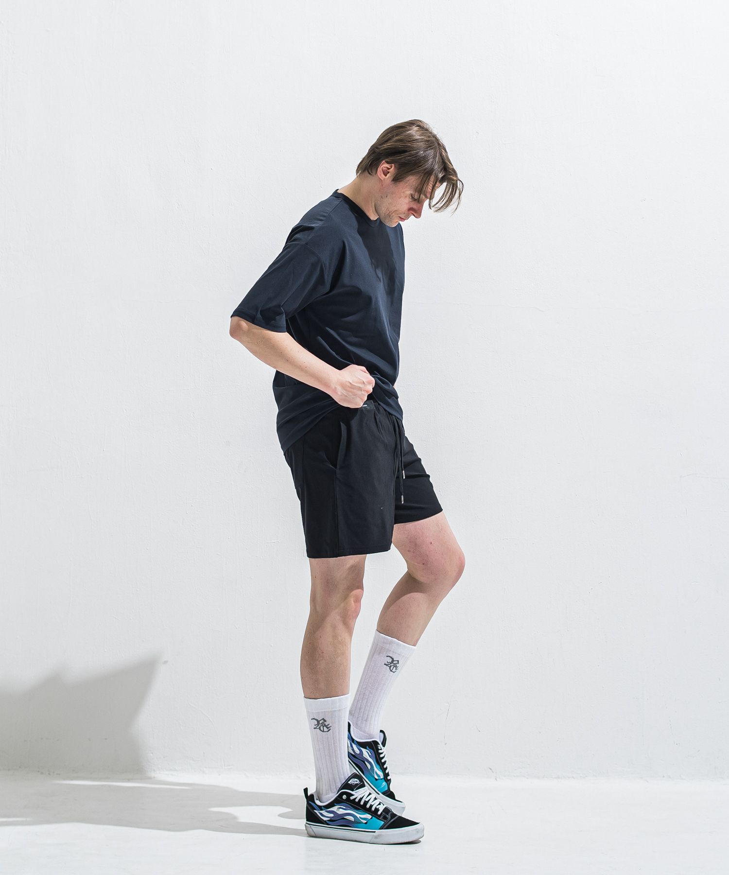 TV NYLON SHORTS / RC40-HP-004 / リラックスナイロンショーツ / ブラック (6月上旬入荷予定)