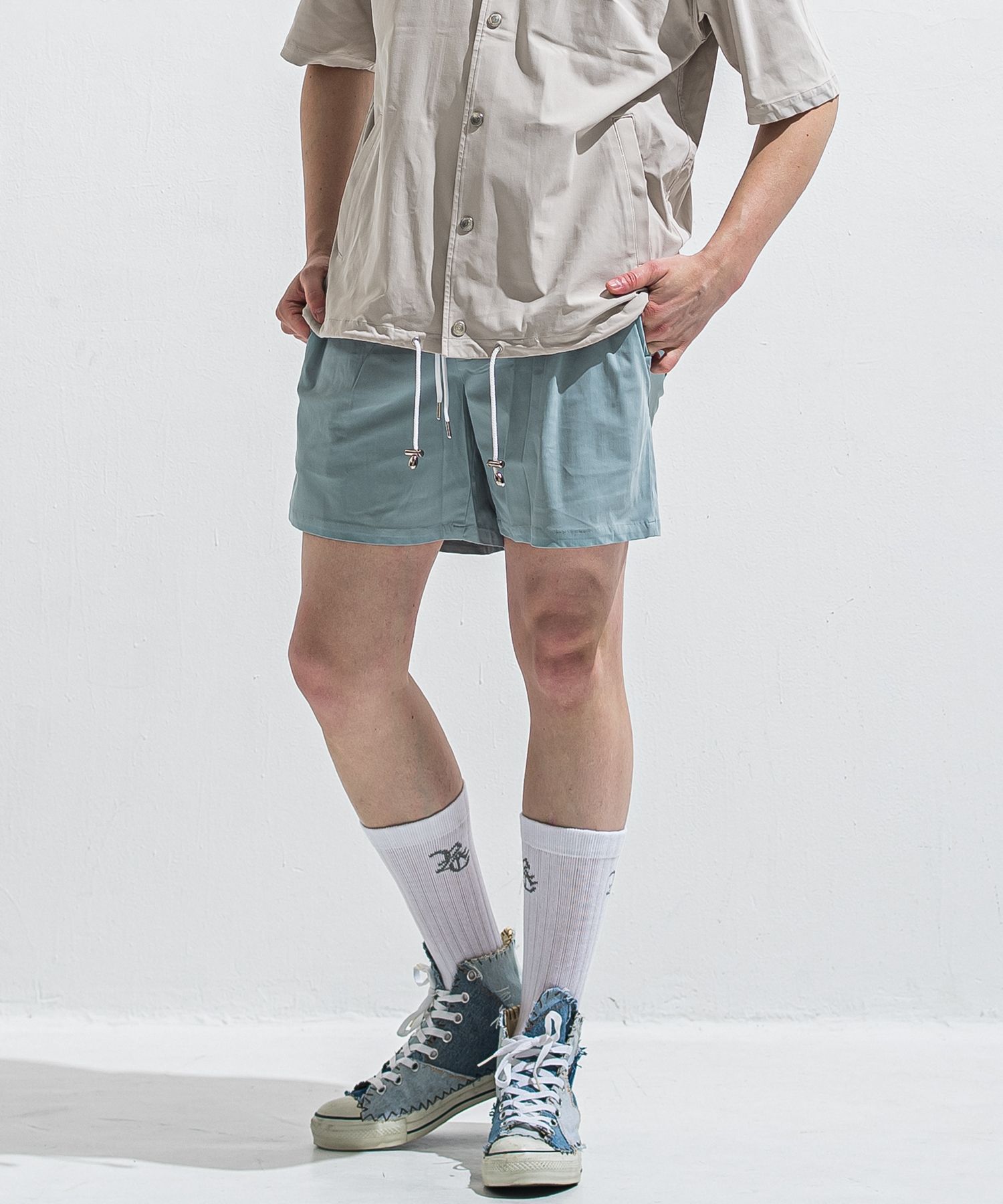TV NYLON SHORTS / RC40-HP-004 / リラックスナイロンショーツ / アクア (6月上旬入荷予定)