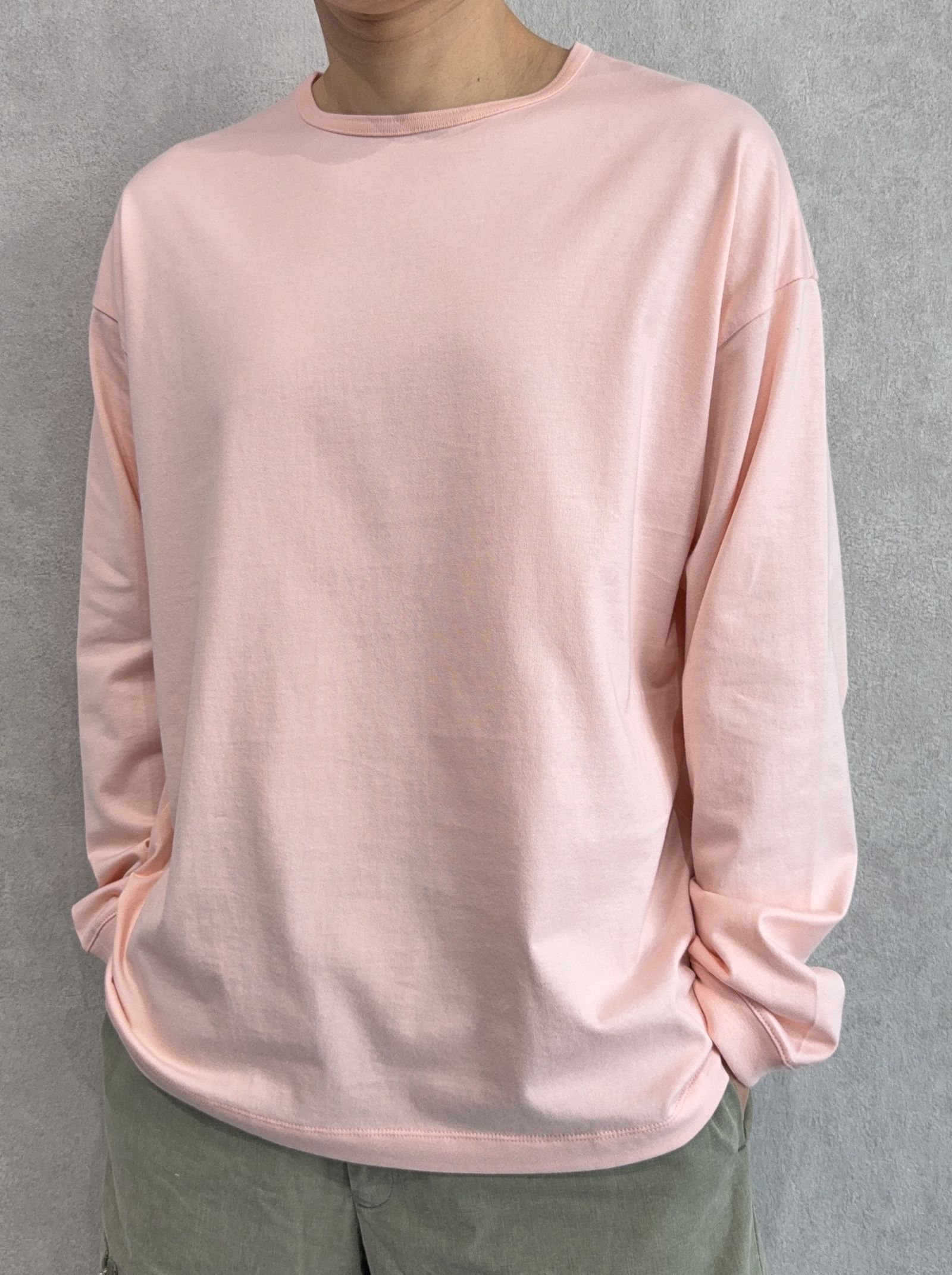 PIN ST RC OVER LONGSLEEVE TEE / RC41-T-003 / オーバーサイズ長袖バックロゴTシャツ / ピンク