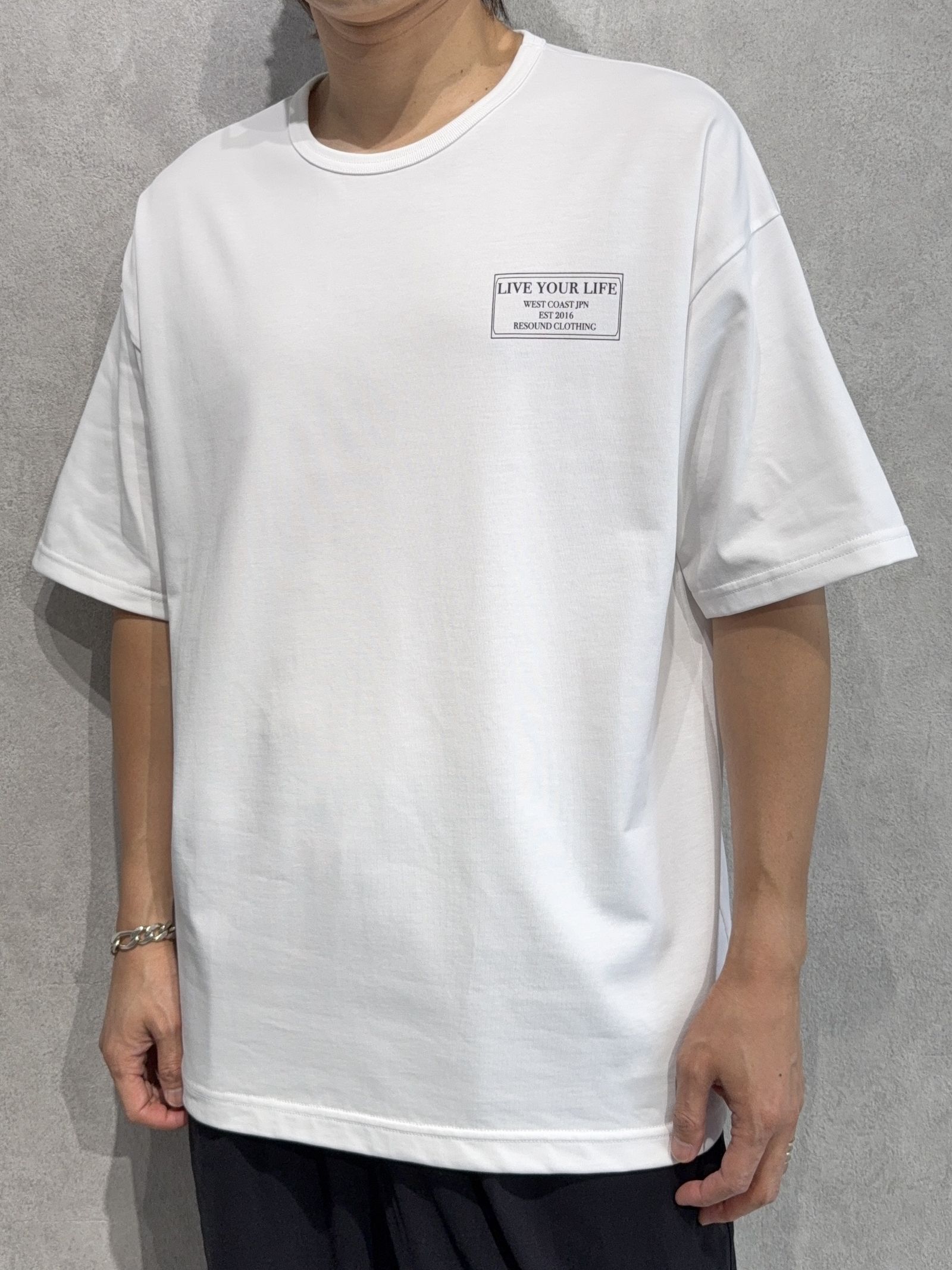 CREW OVER TEE / RC36-T-007 / バックプリントビッグTシャツ / ホワイト