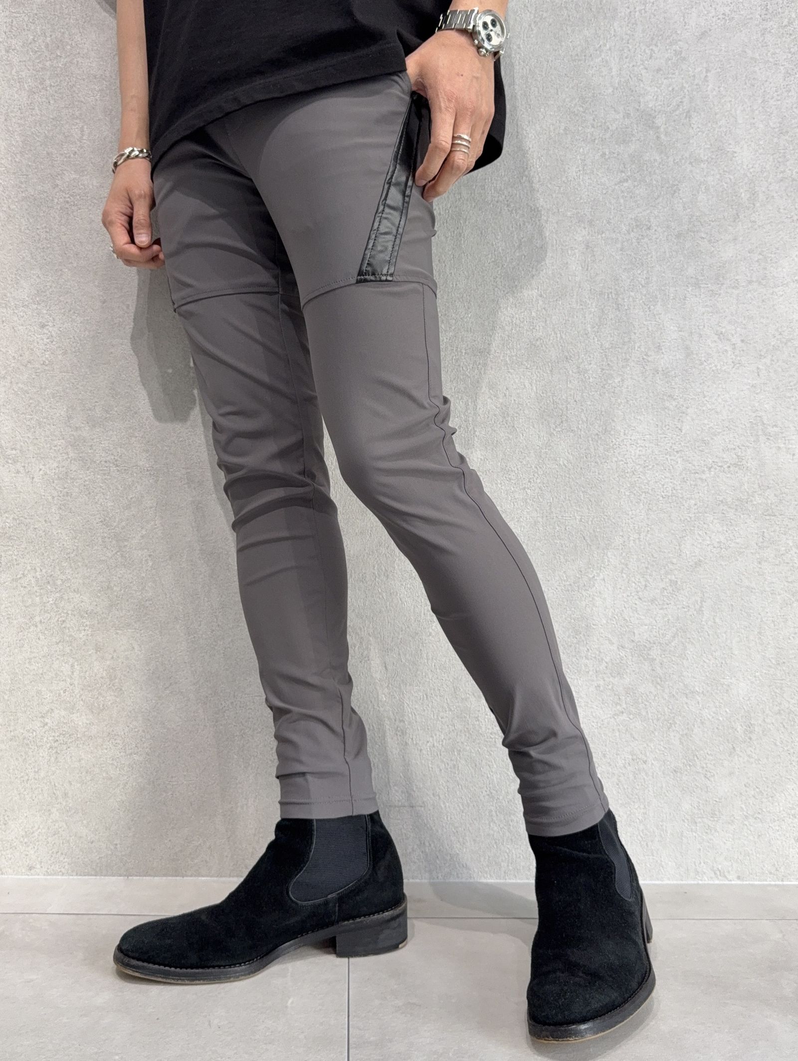 TYLER NYLON PANTS / RC40-ST-026 / レザーラインナイロンパンツ / チャコール