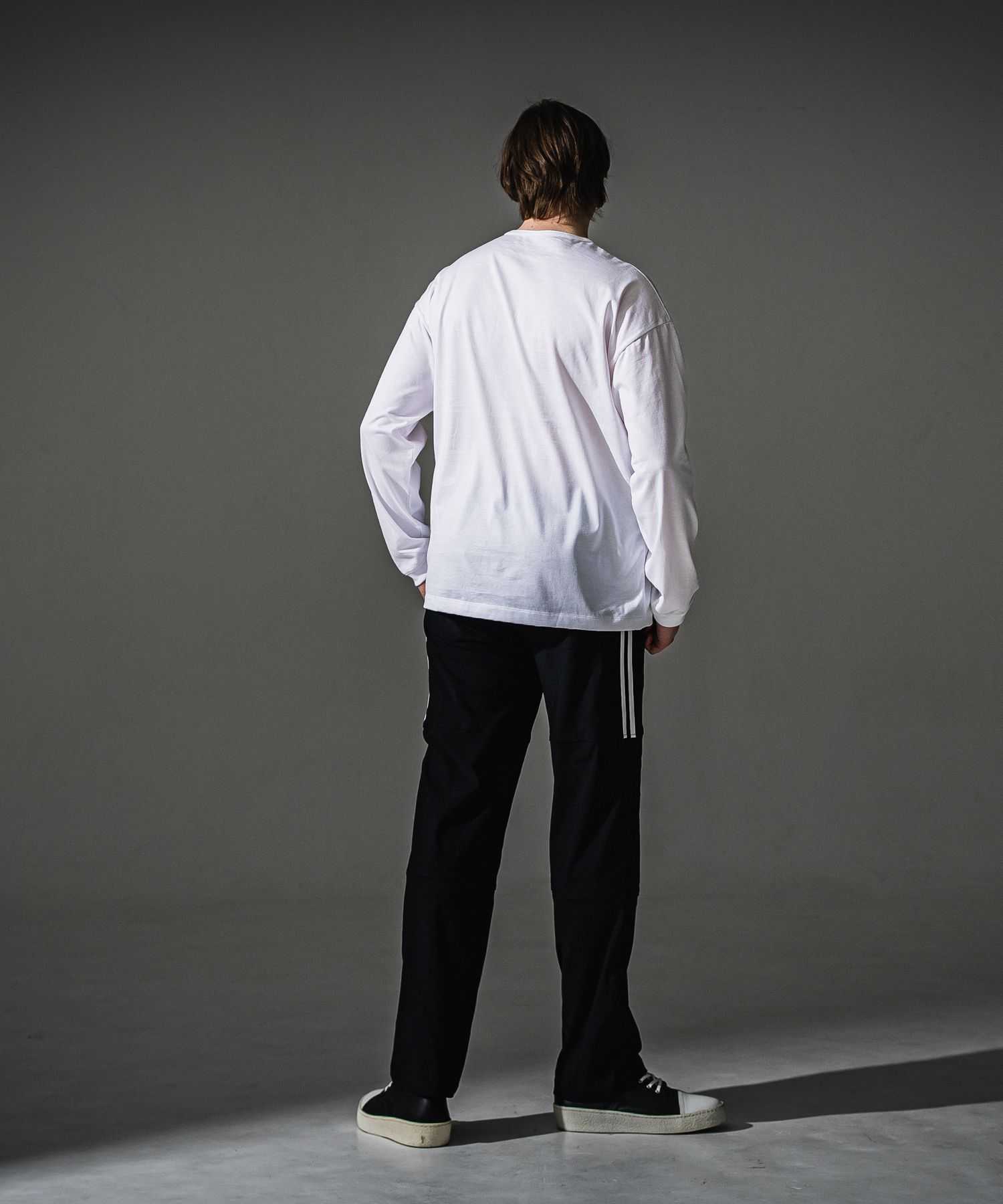 JOHNSON LINE WIDE PT / BASIC-ST-009WT / ジョンソンラインセミワイドタックパンツ / ブラック×ホワイト (7月下旬入荷予定)